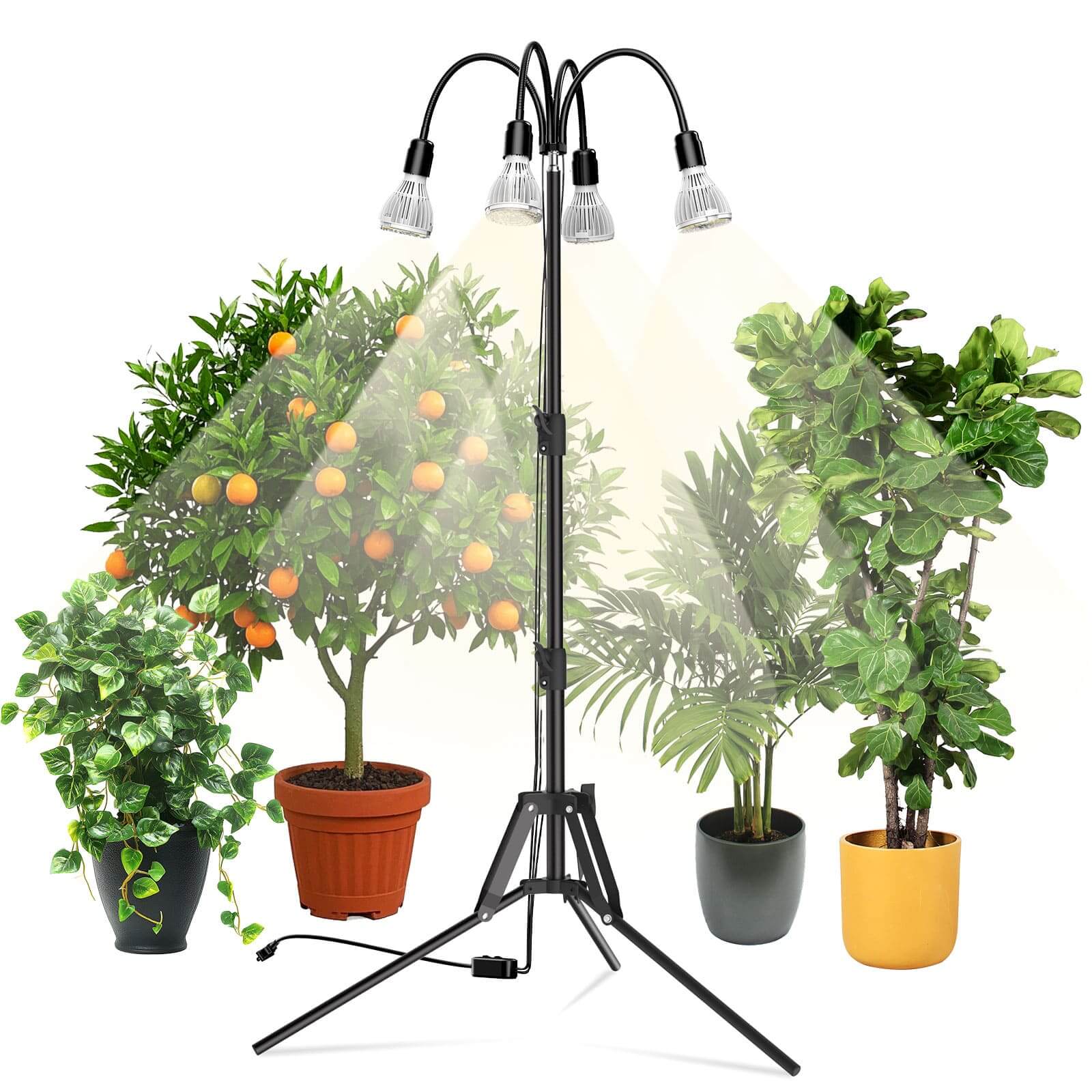 SANSI Upgraded 120W Multi-head Grow Light with Adjustable Tripod Stand