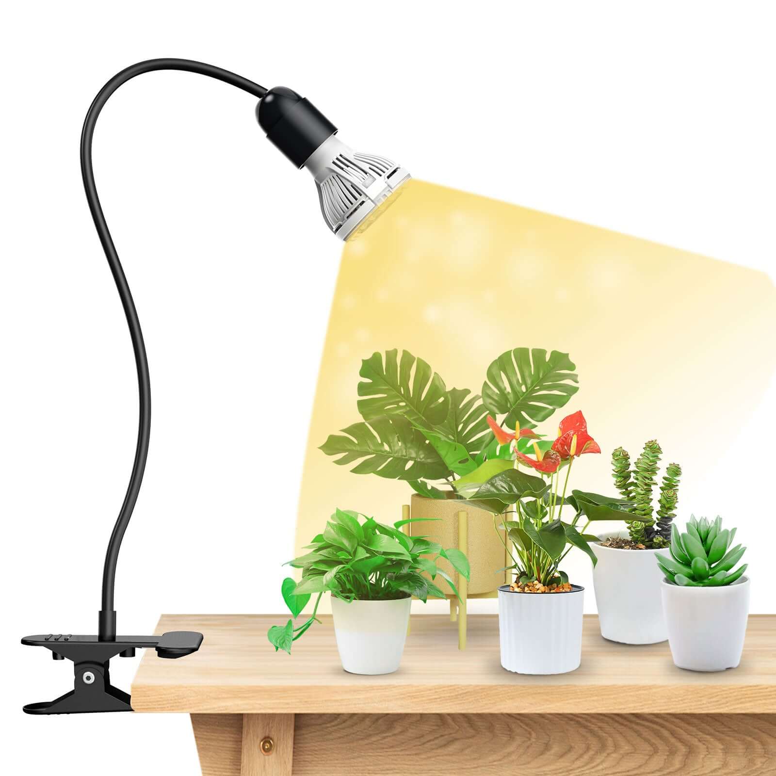 10W Adjustable 1-Head Clip-on LED Grow Light with Timer/ No Timer (US/CA ONLY)