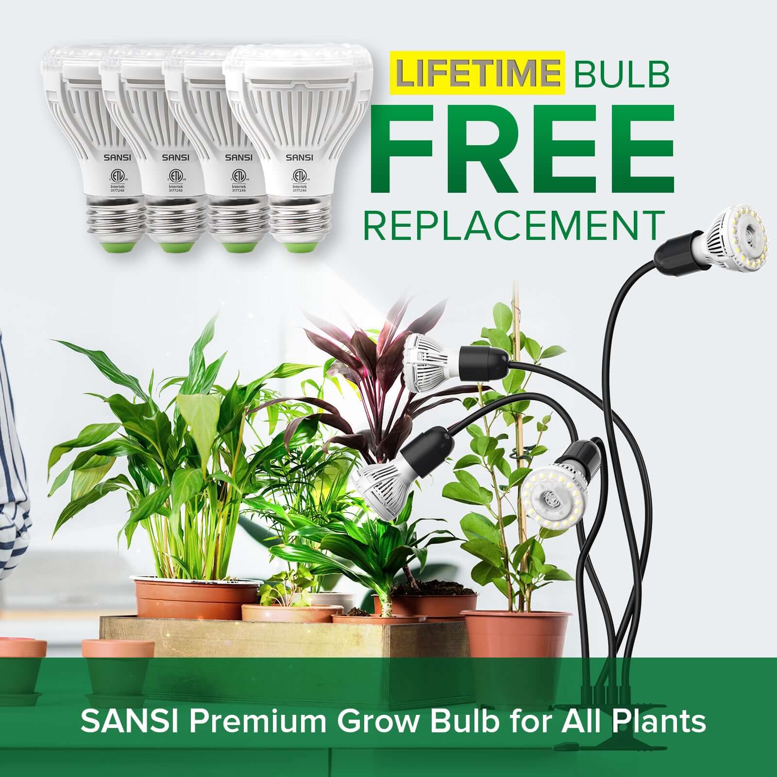 If you purchase this clip-on grow light with timer and we will provide lifetime bulb free replacement for you.