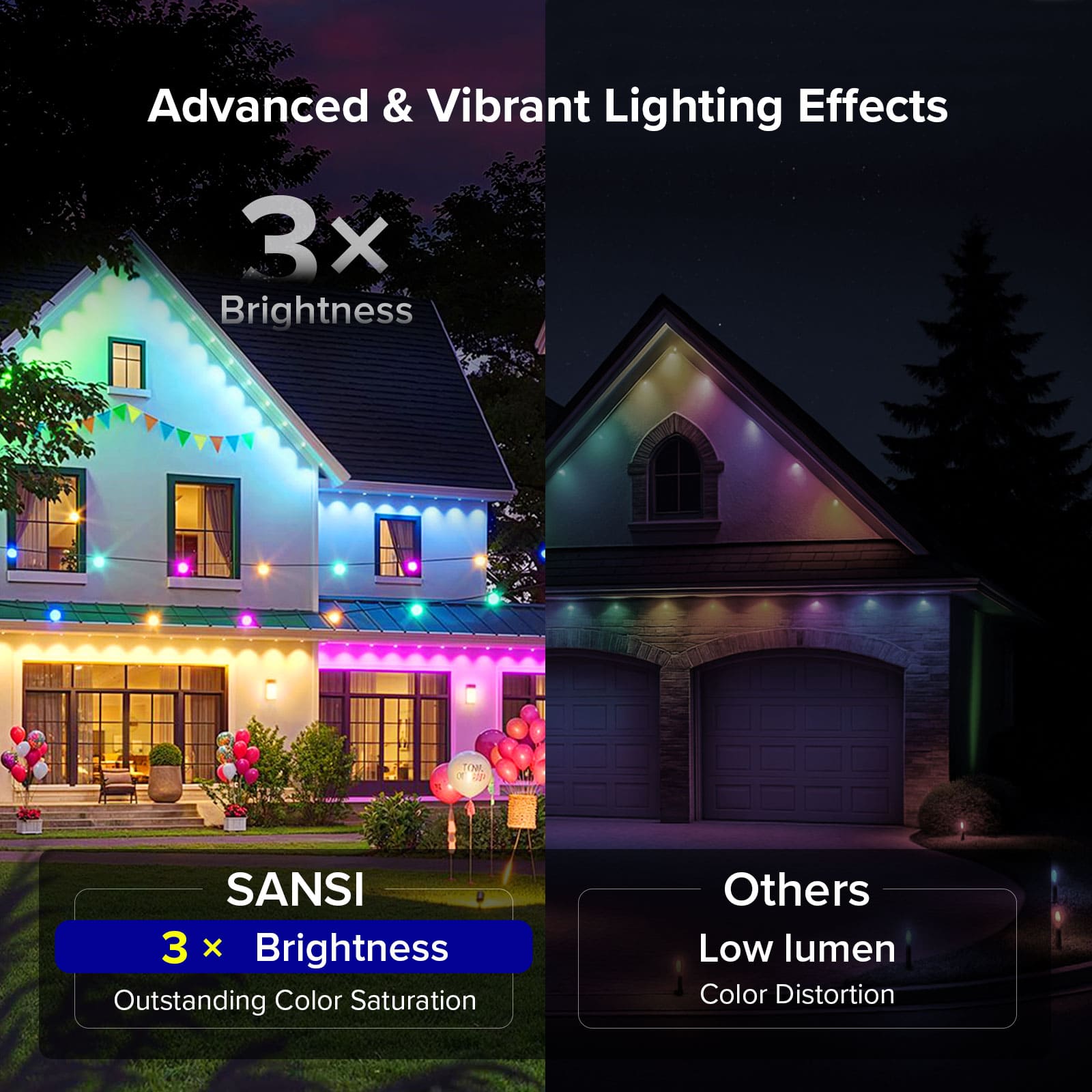 Luci RGB permanenti intelligenti per esterni SANSI