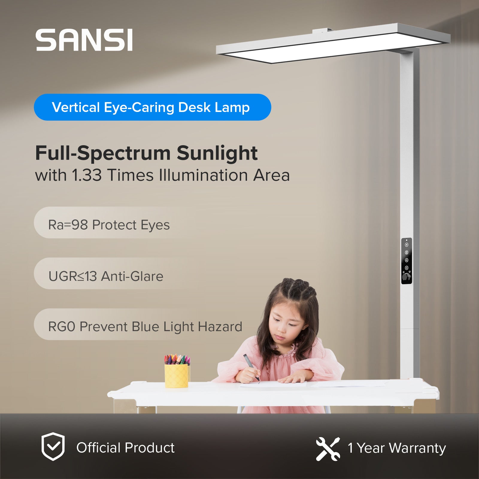 Vertical Led Desk Lamp, full spectrum sunlight