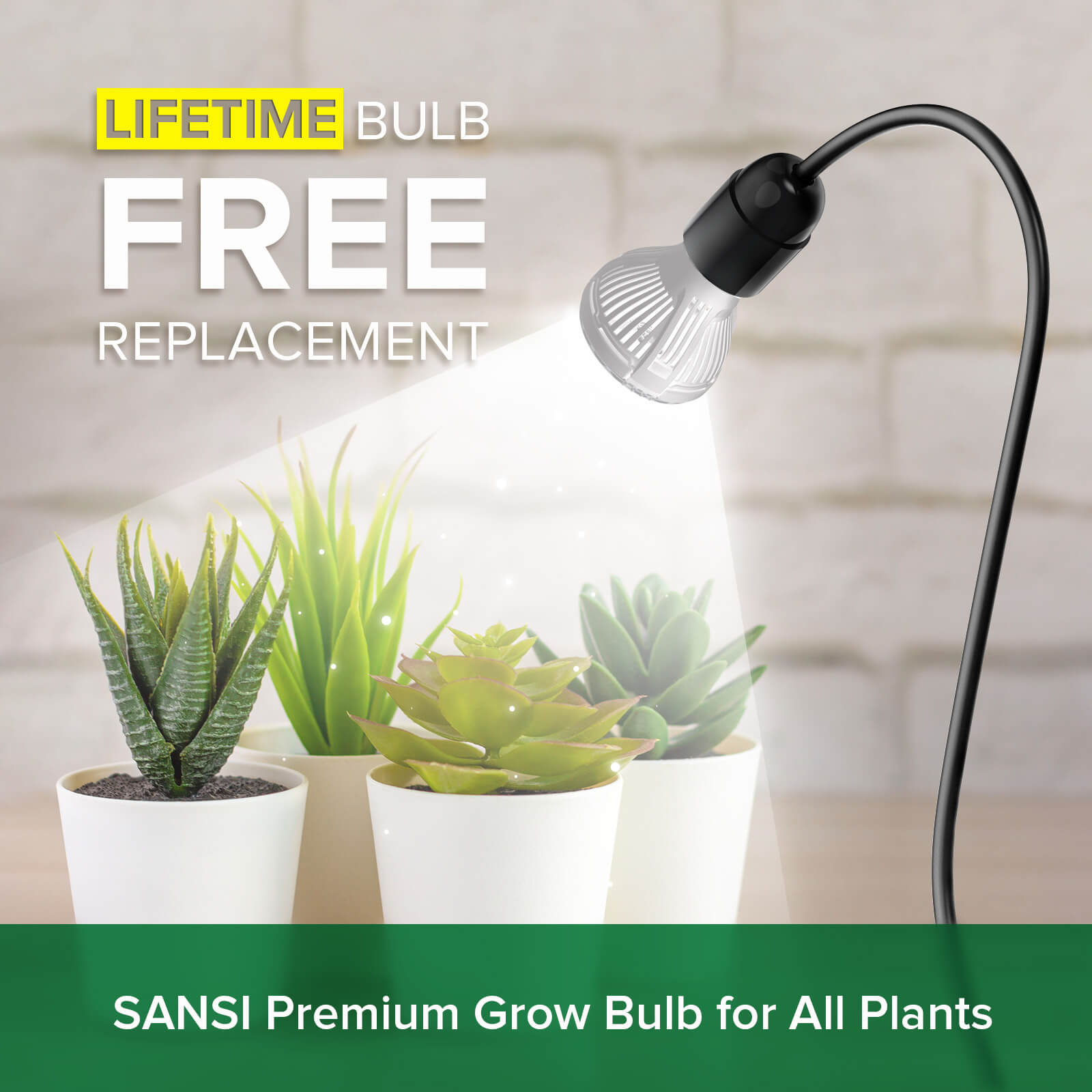 SANSI provides lifetime Free bulb replacement.