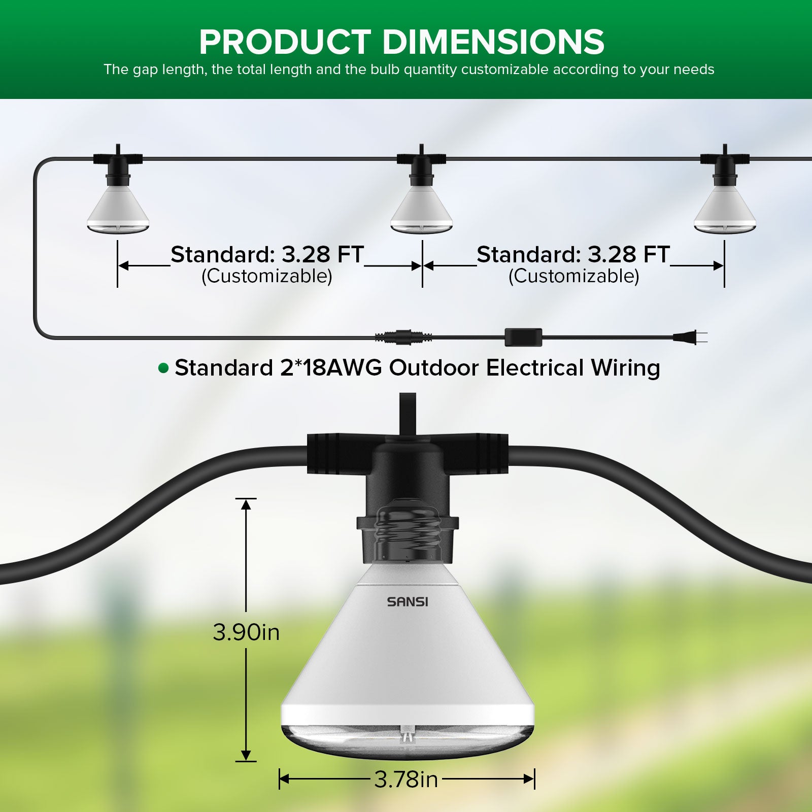 String Led Grow Light for Greenhouse, Height: 3.90in, Wide: 3.78in