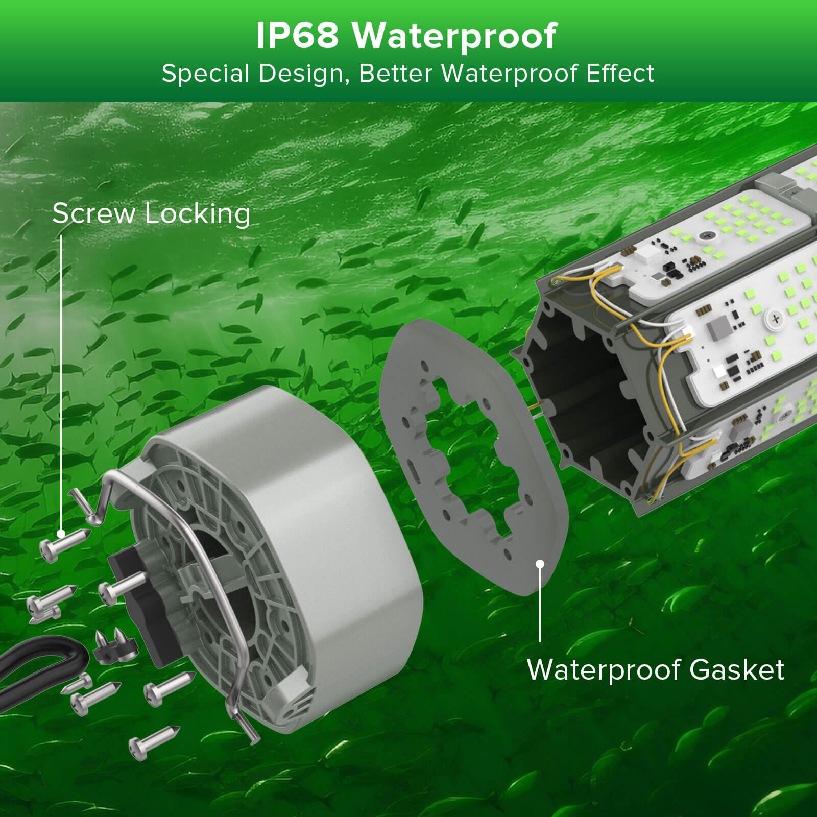Underwater Fishing Light, Fish Attractor, IP68
