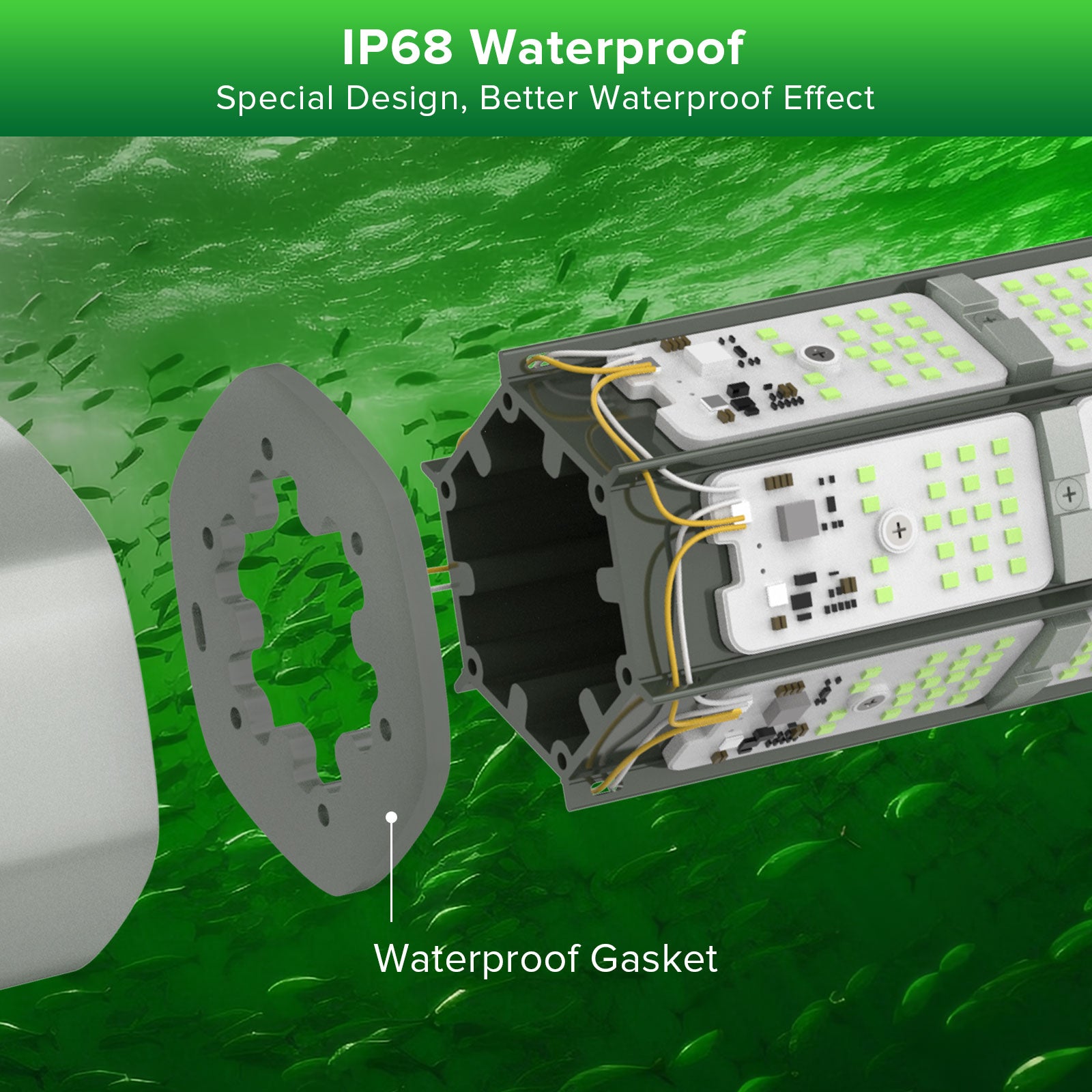 SANSI 200W LED Underwater Green Fishing Light (US ONLY)