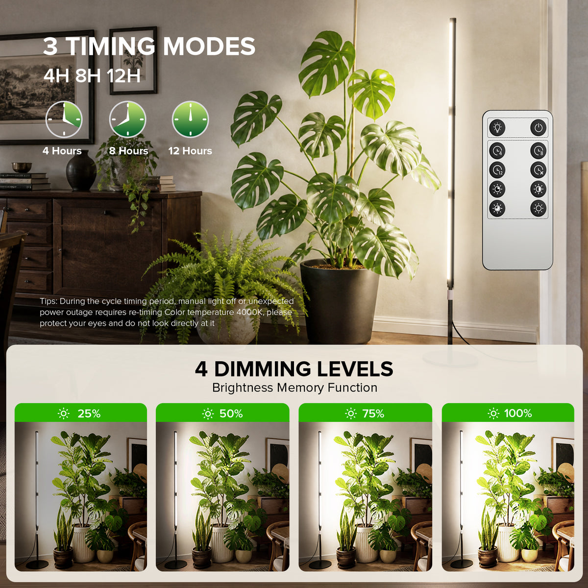 SANSI T10 Pro 55W LED Standing Grow Light