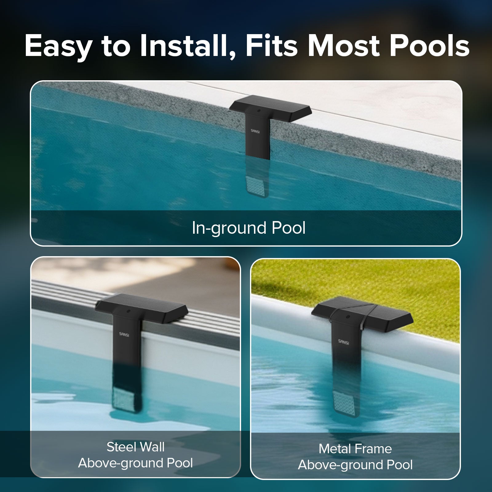 SANSI Solar RGB LED Pool Light with Remote Control