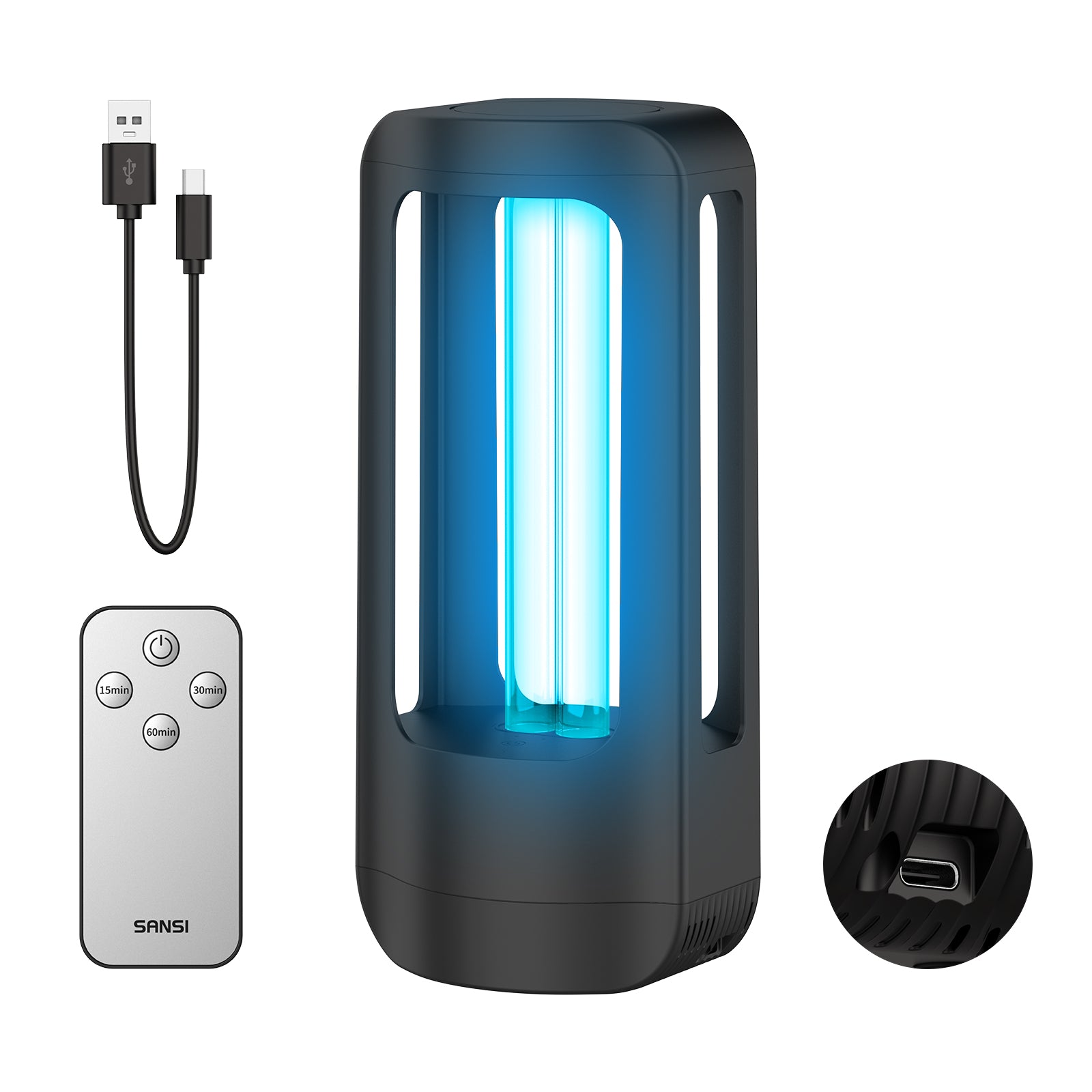 SANSI 18W Cordless UV Light Sanitizer with Remote Control (US ONLY)