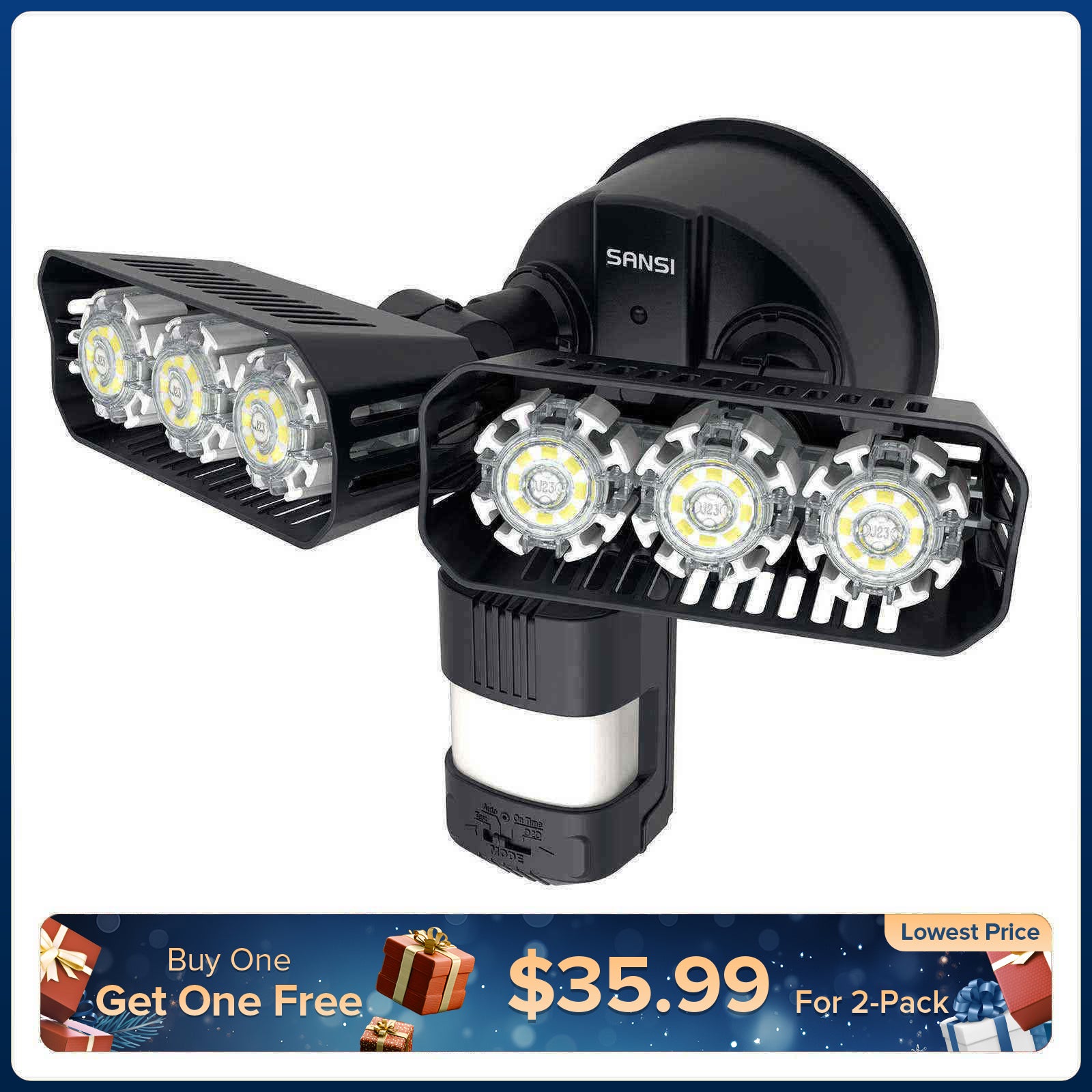 27-W-LED-Sicherheitsleuchte (Dämmerung bis Morgengrauen und Bewegungssensor)