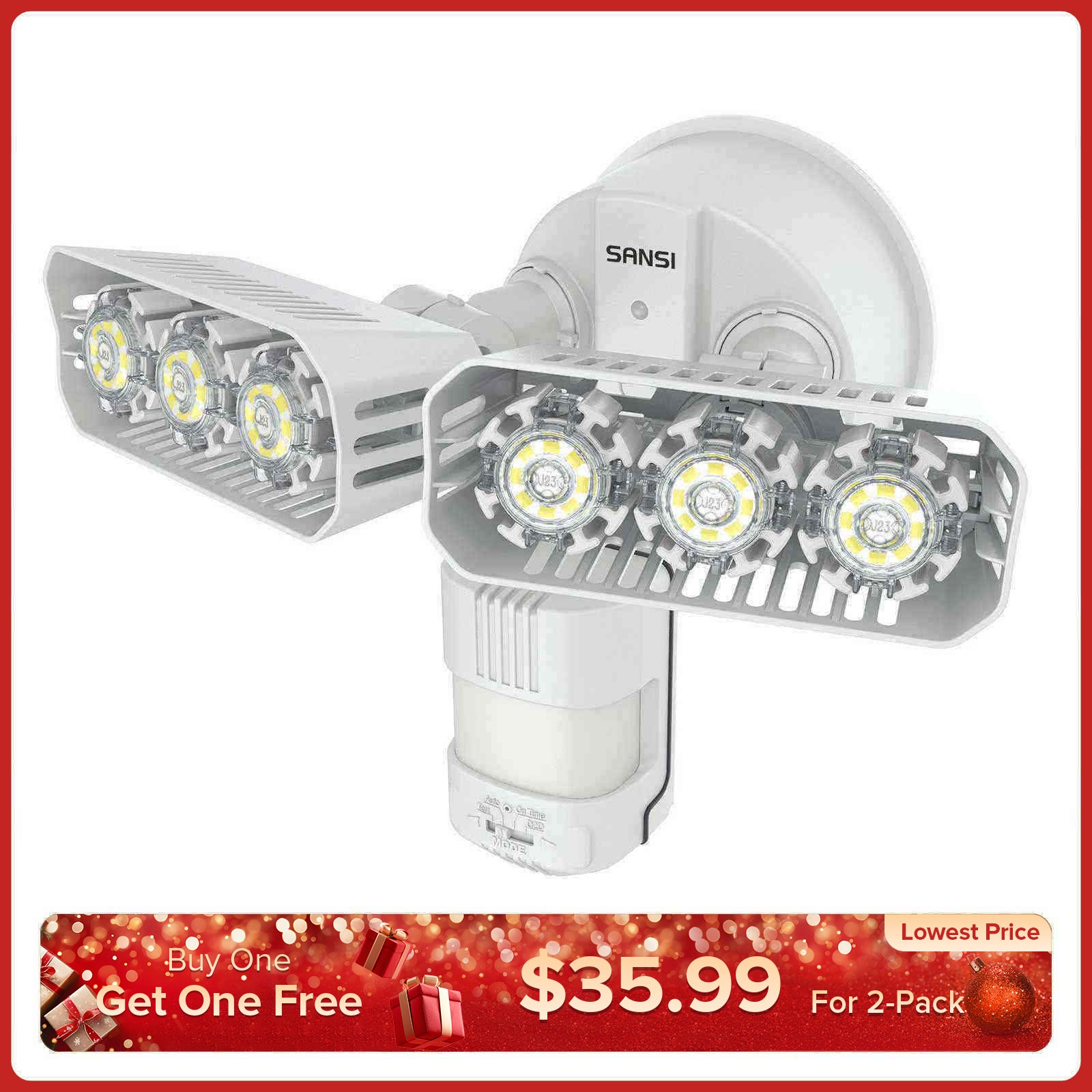 27-W-LED-Sicherheitsleuchte (Dämmerung bis Morgengrauen und Bewegungssensor)