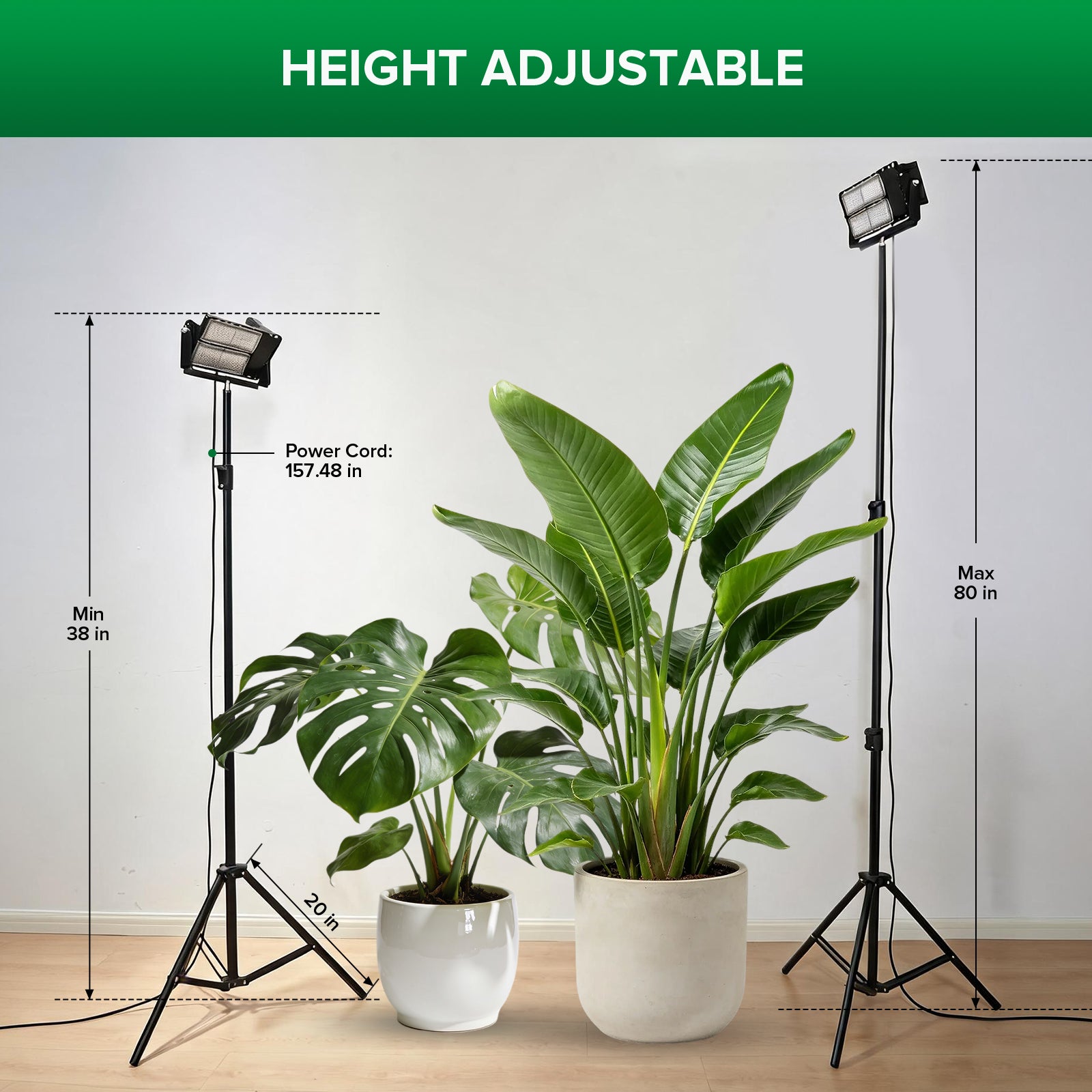 SANSI 100W Panel LED Standing Grow Light with Remote Control (US ONLY)
