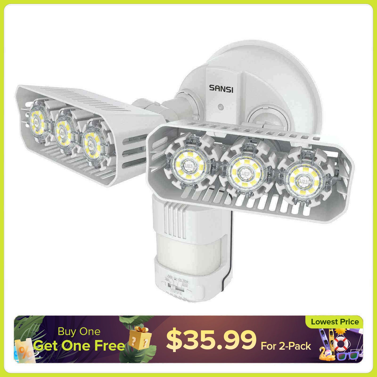 27W LED Security Light (Dusk to Dawn & Motion Sensor)(US ONLY)