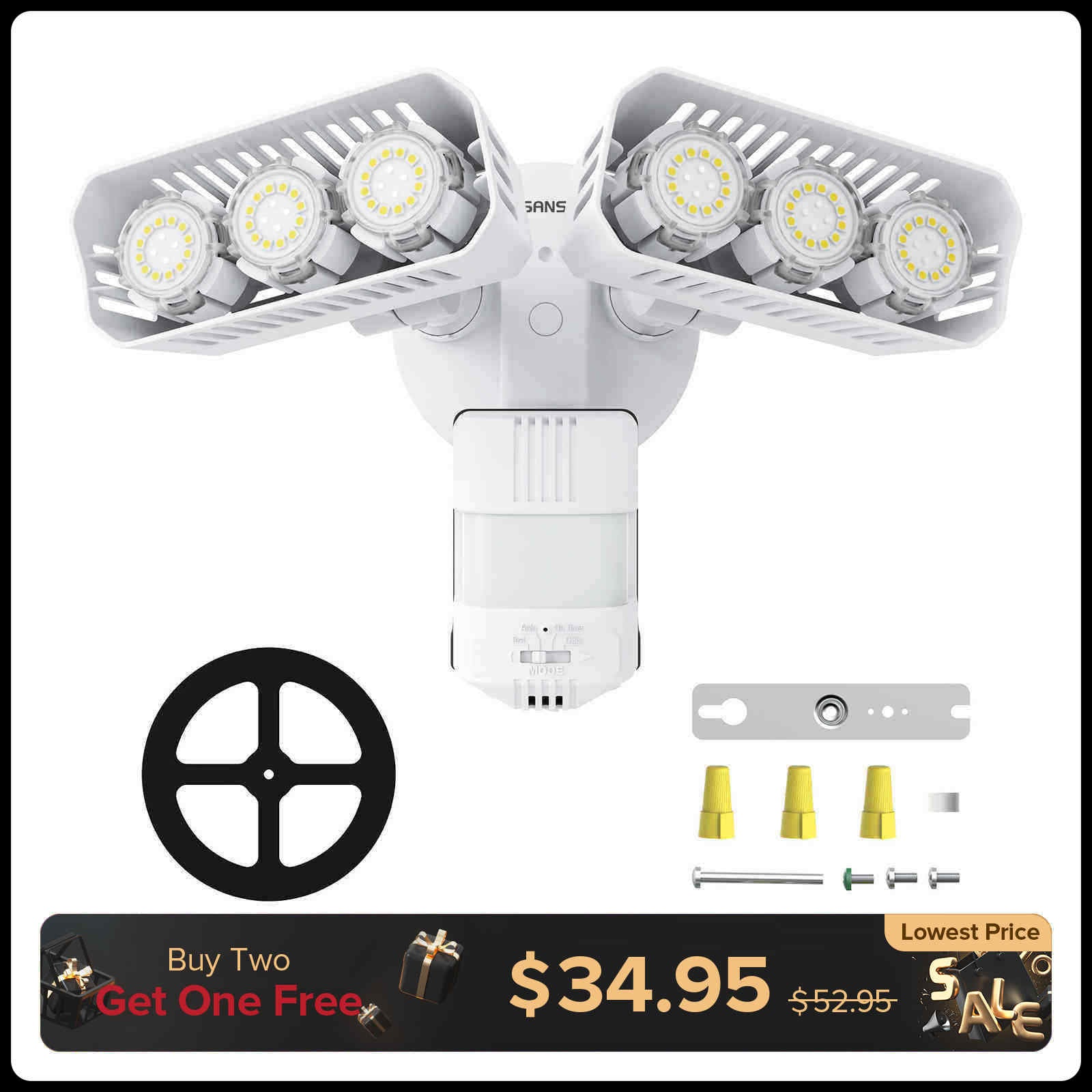 38W LED Security Light (Dusk to Dawn & Motion Sensor)(US CA ONLY)
