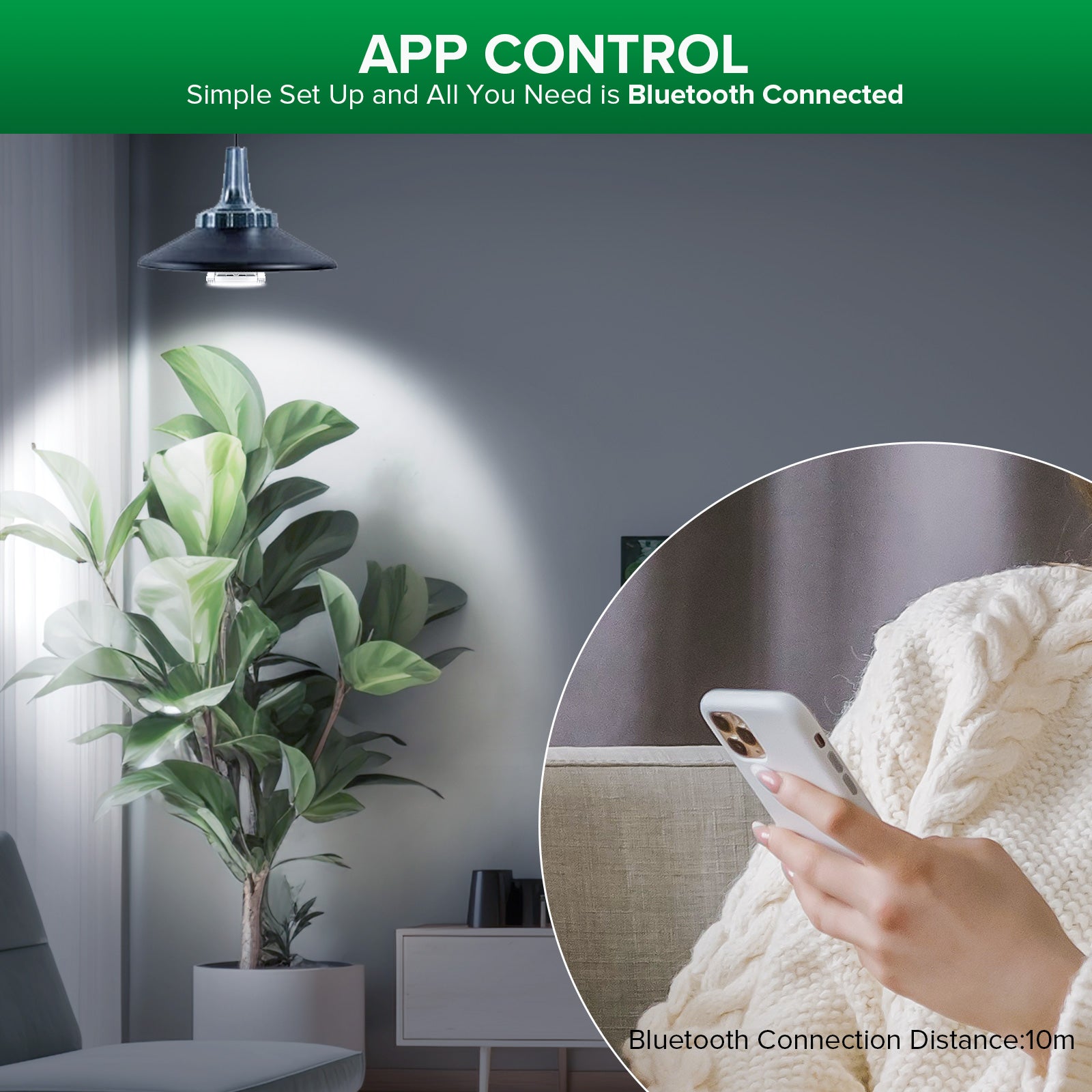 PAR25 10W Smart Grow Light Bulb with APP Control, simple set up and all you need is bluetooth connected