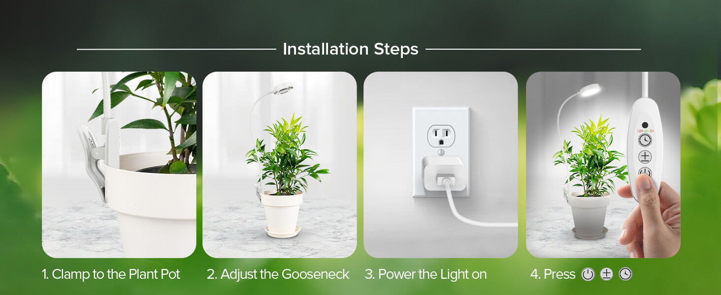 10W pot clip grow light is easy installation