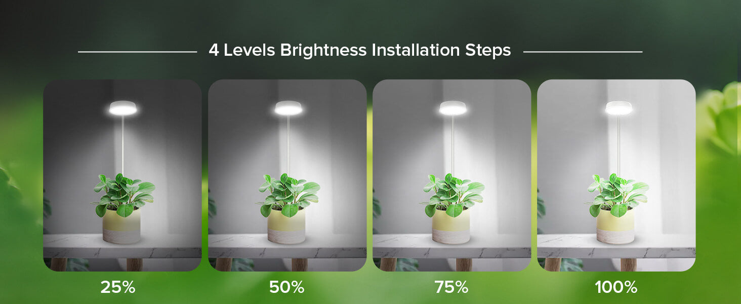 10W pot clip grow light has 4 levels brightness