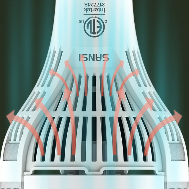the heat dissipation of PAR25 15W smart led grow light bulb is faster and the service life is prolonged because of the hollow structure