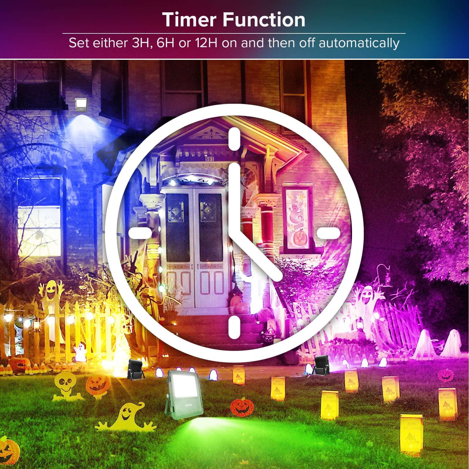 Timer Function: Set either 3H, 6H or 12H on and then off automatically.