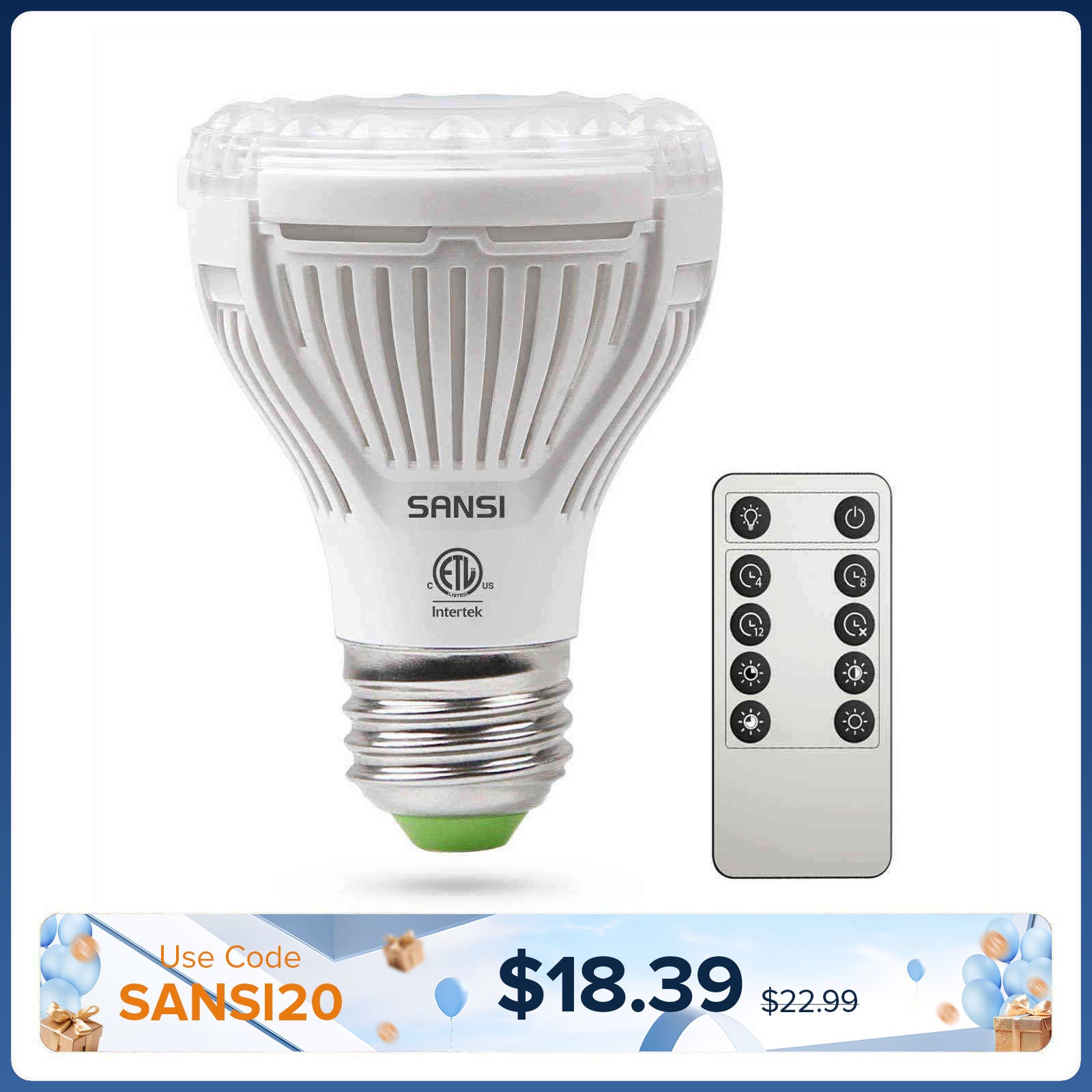 PAR20 10W Ampoule de culture LED avec télécommande (US/CA UNIQUEMENT)