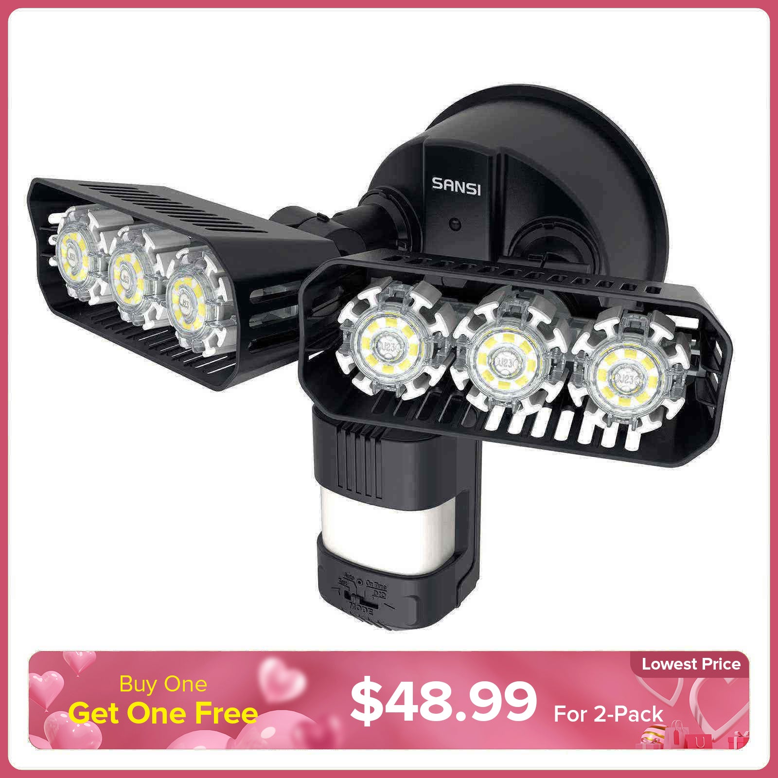 Luce di sicurezza a LED da 27 W (da tramonto ad alba e sensore di movimento)