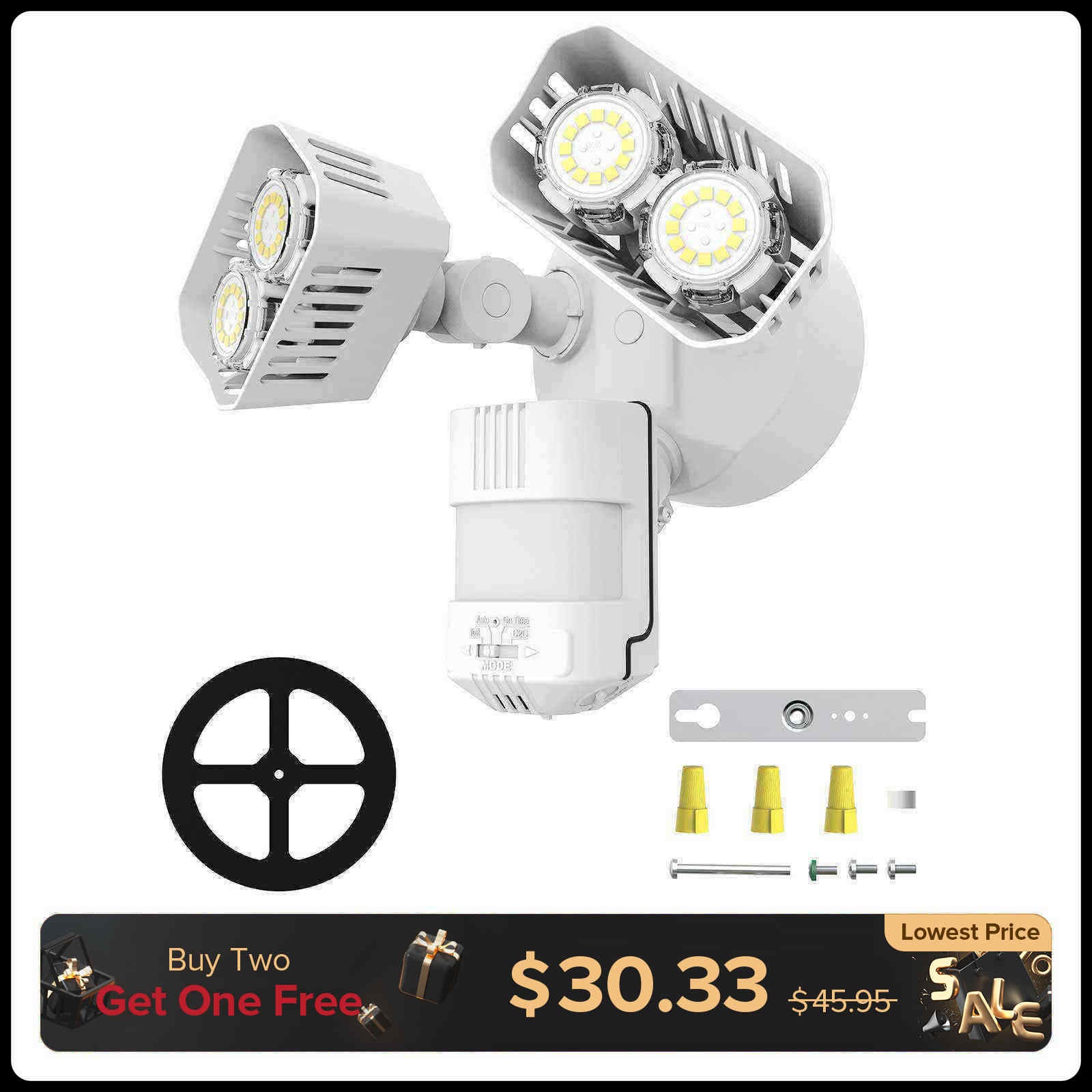 Verbessertes 28-W-LED-Sicherheitslicht (Dämmerung bis Morgengrauen und Bewegungssensor) (NUR USA)