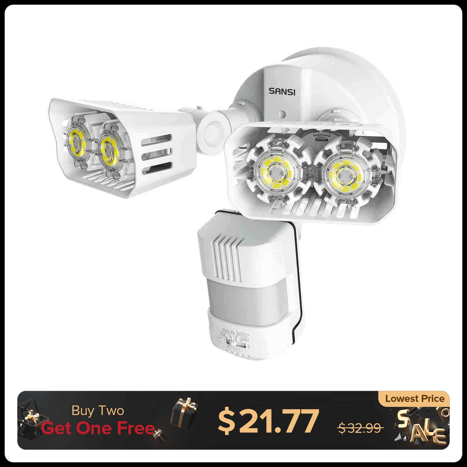 18-W-LED-Sicherheitslicht (Dämmerung bis Morgengrauen und Bewegungssensor)