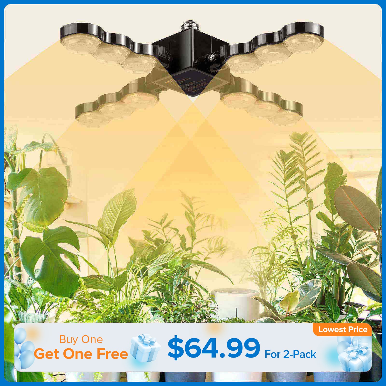 60W LED Grow Light (Folding Wings)(EU/UK ONLY)