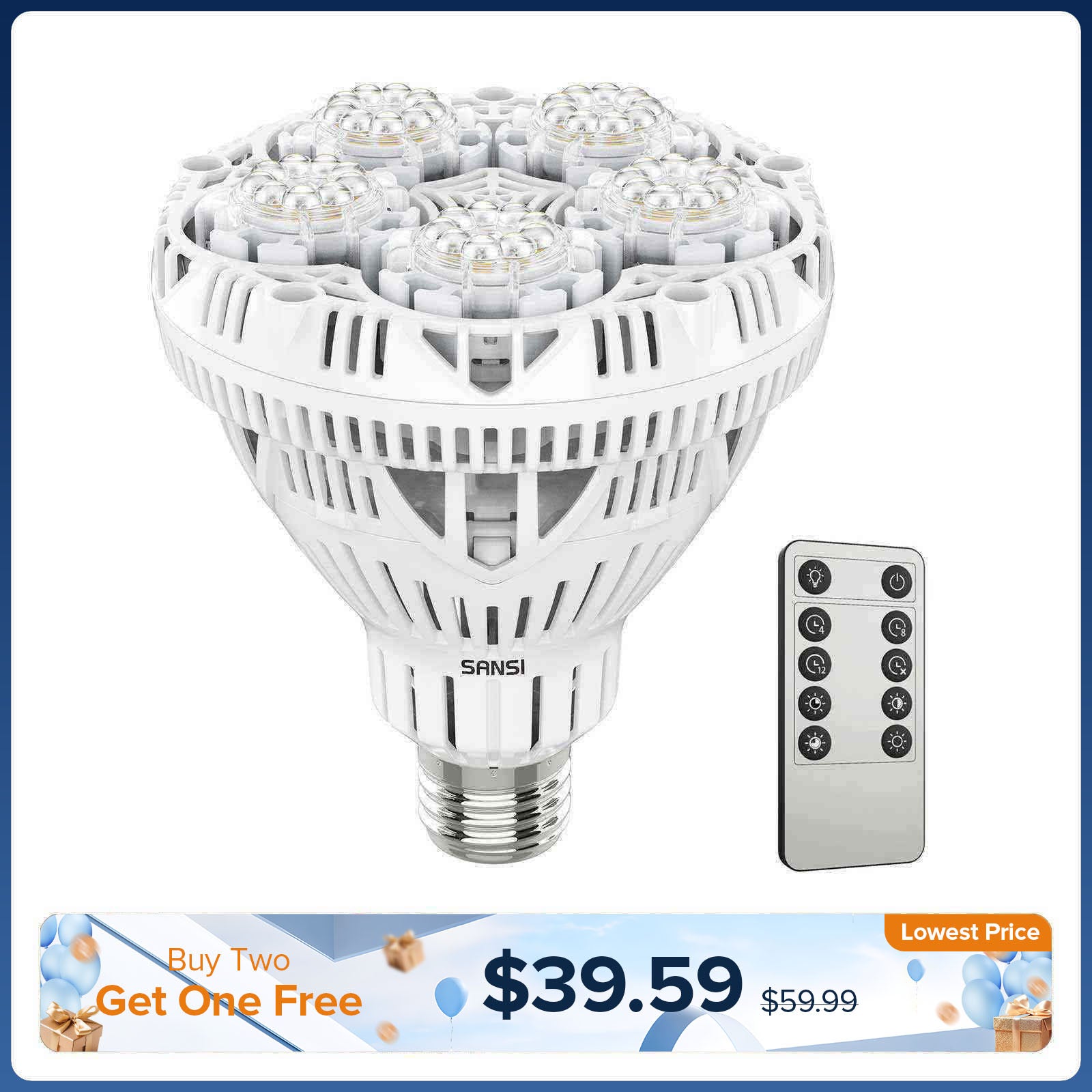 BR30 30W LED-Pflanzenlampe mit Fernbedienung (NUR USA/Kanada)