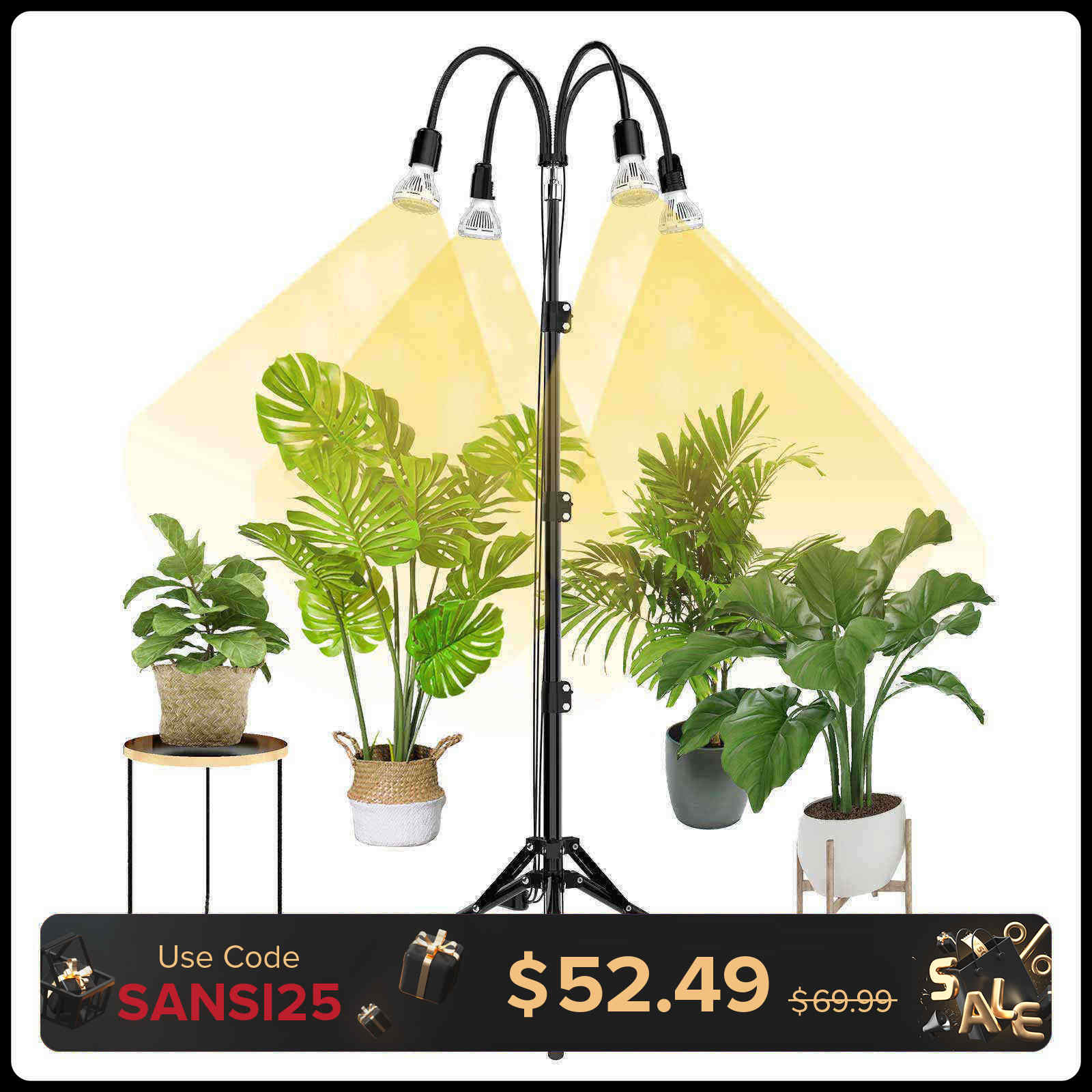 Upgraded 40W Grow Light with Adjustable Tripod Stand (US ONLY)