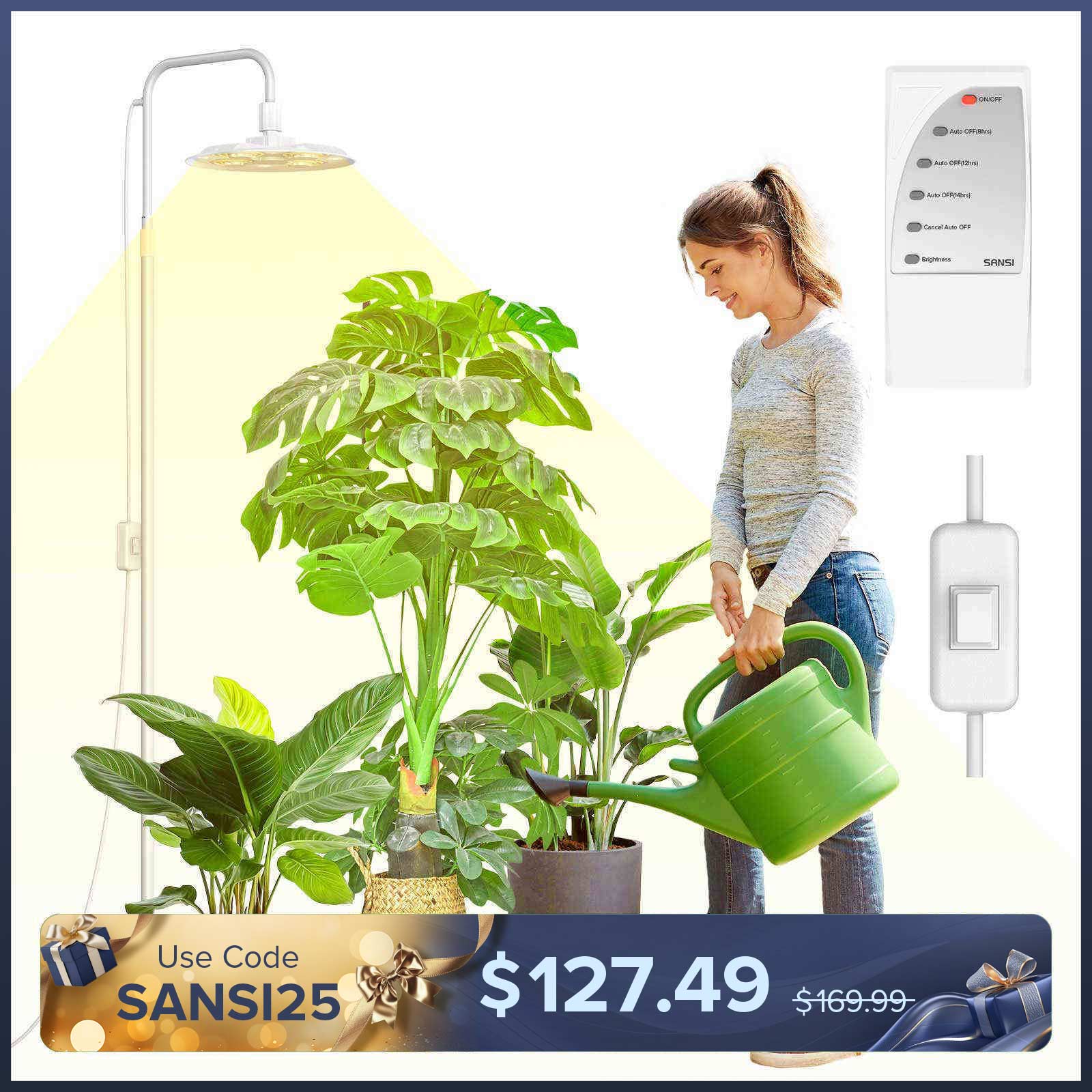 SANSI Hohes, stehendes Pflanzenlicht mit Fernbedienung (NUR USA)