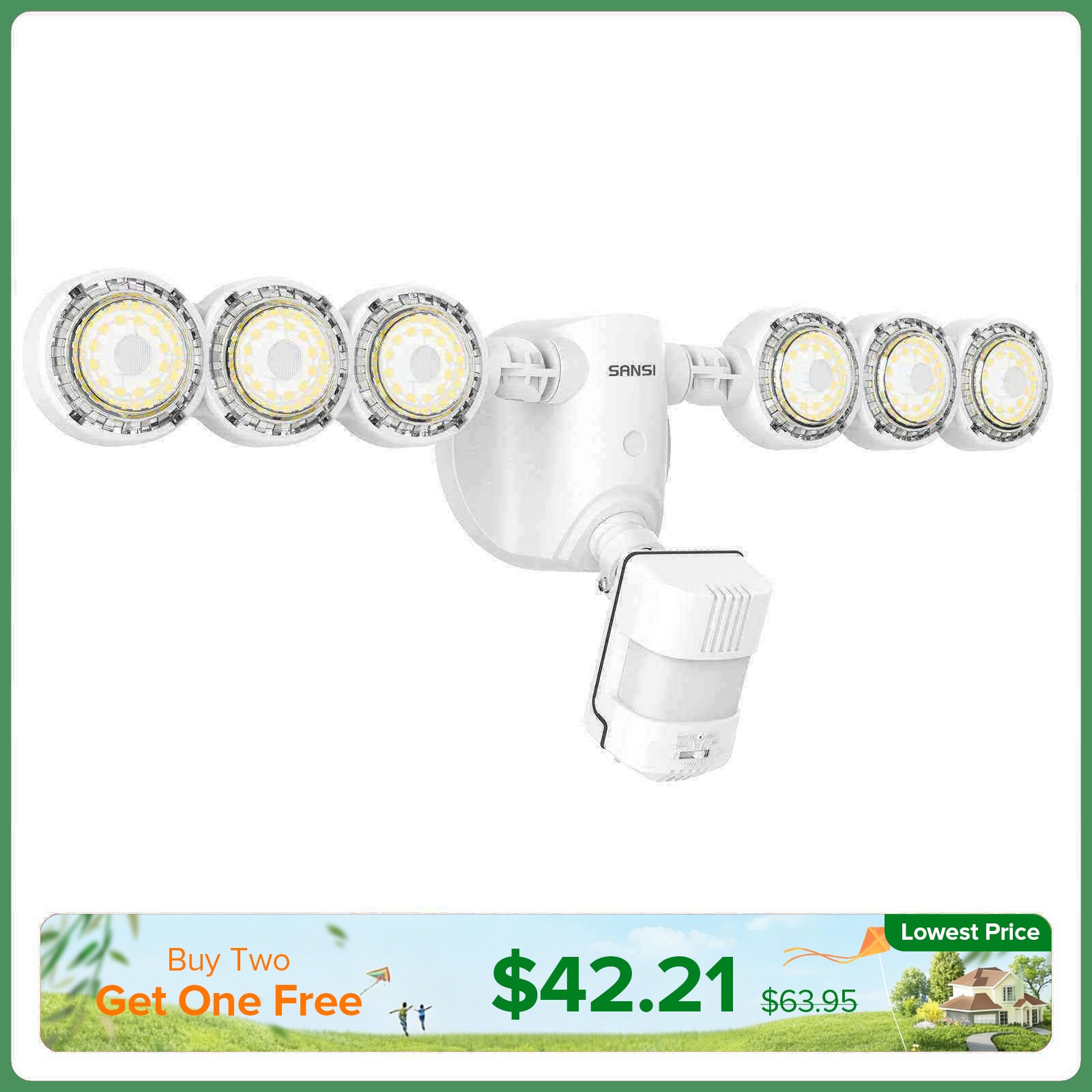 Luce di sicurezza a LED da 55 W (da tramonto ad alba e sensore di movimento) (SOLO USA)