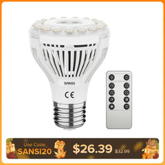 SANSI PAR20 4.5W LED Grow Light Bulb With Remote Control (EU/UK ONLY)