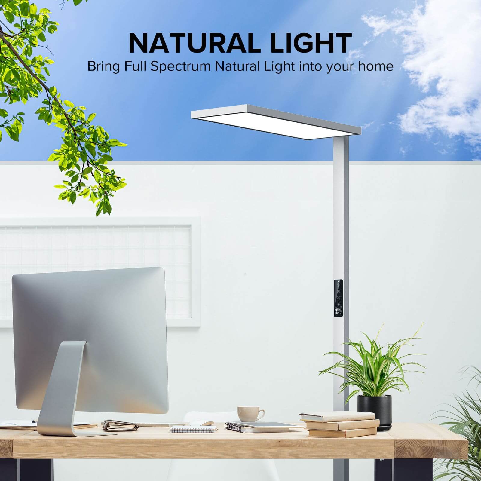 130W LED Floor Lamp with natural light, Bring full spectrum natural light into your home.