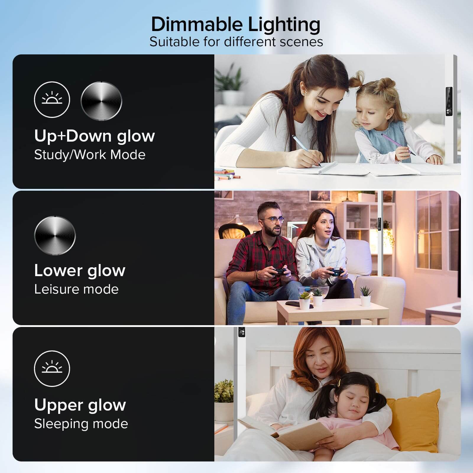 130W LED Floor Lamp with dimmable lighting,suitable for different scenes.