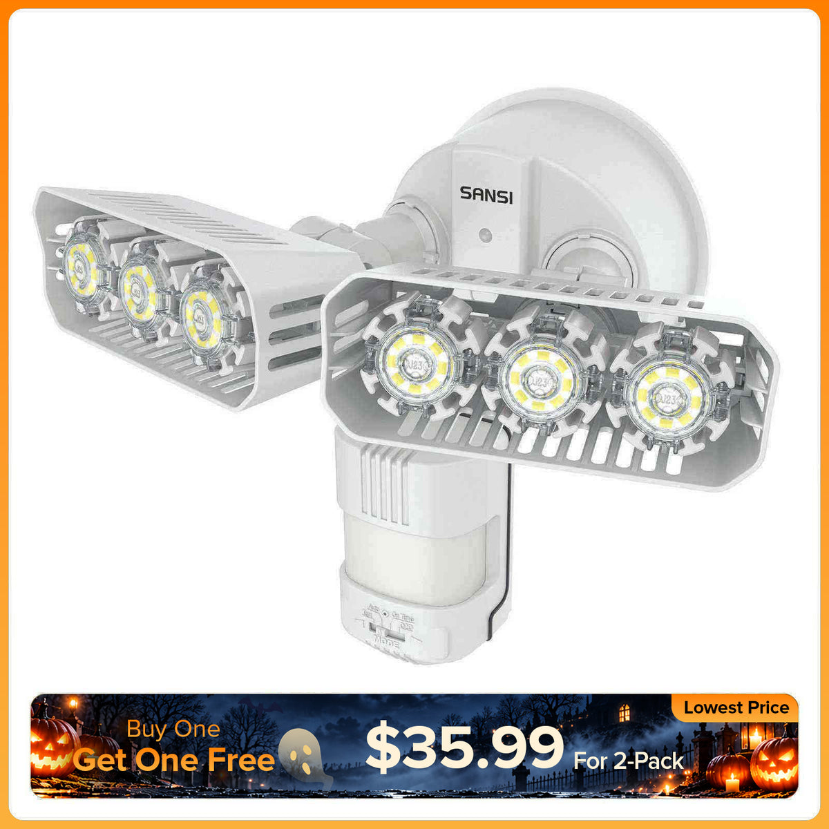 27-W-LED-Sicherheitsleuchte (Dämmerung bis Morgengrauen und Bewegungssensor)