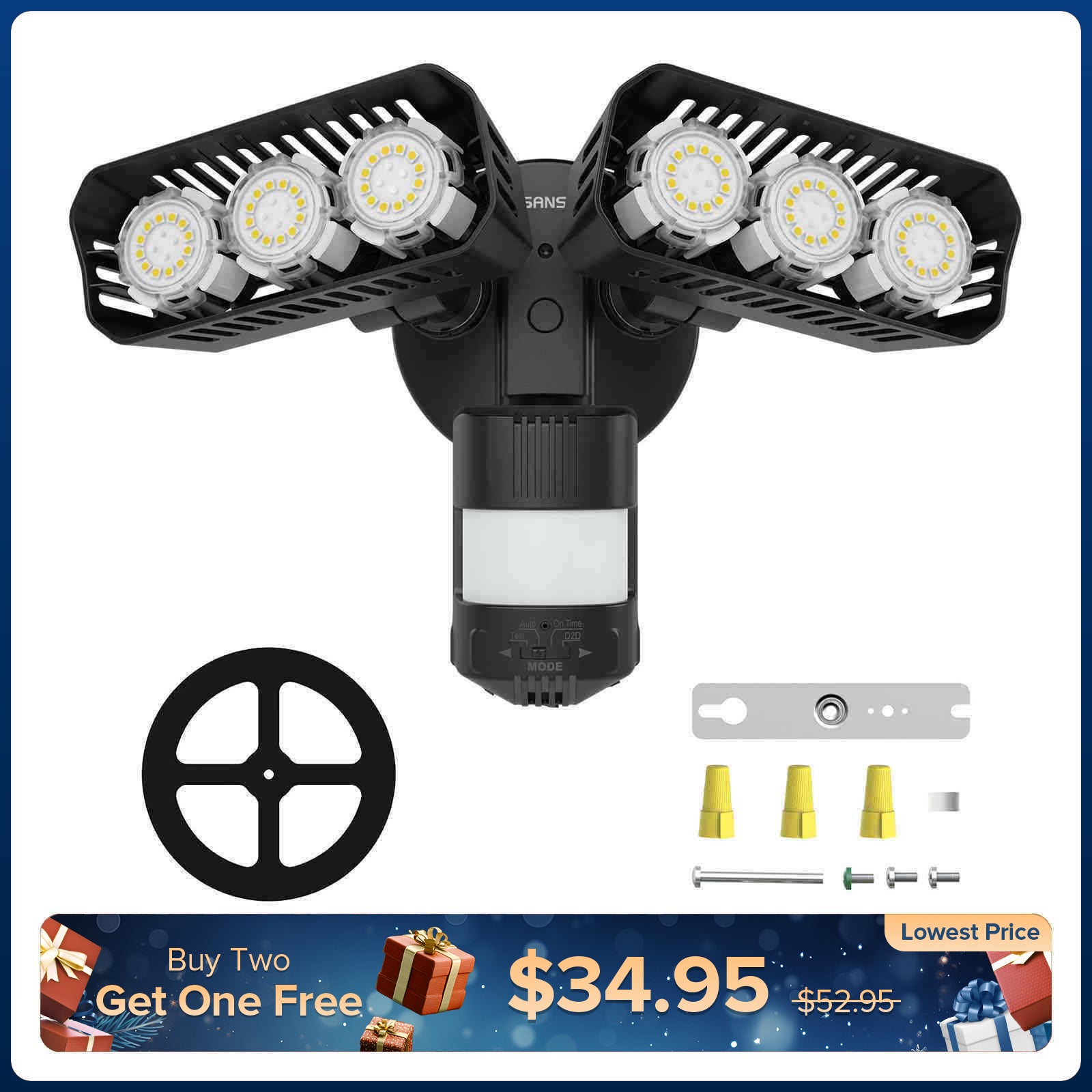 38W LED Security Light (Dusk to Dawn & Motion Sensor)(US CA ONLY)