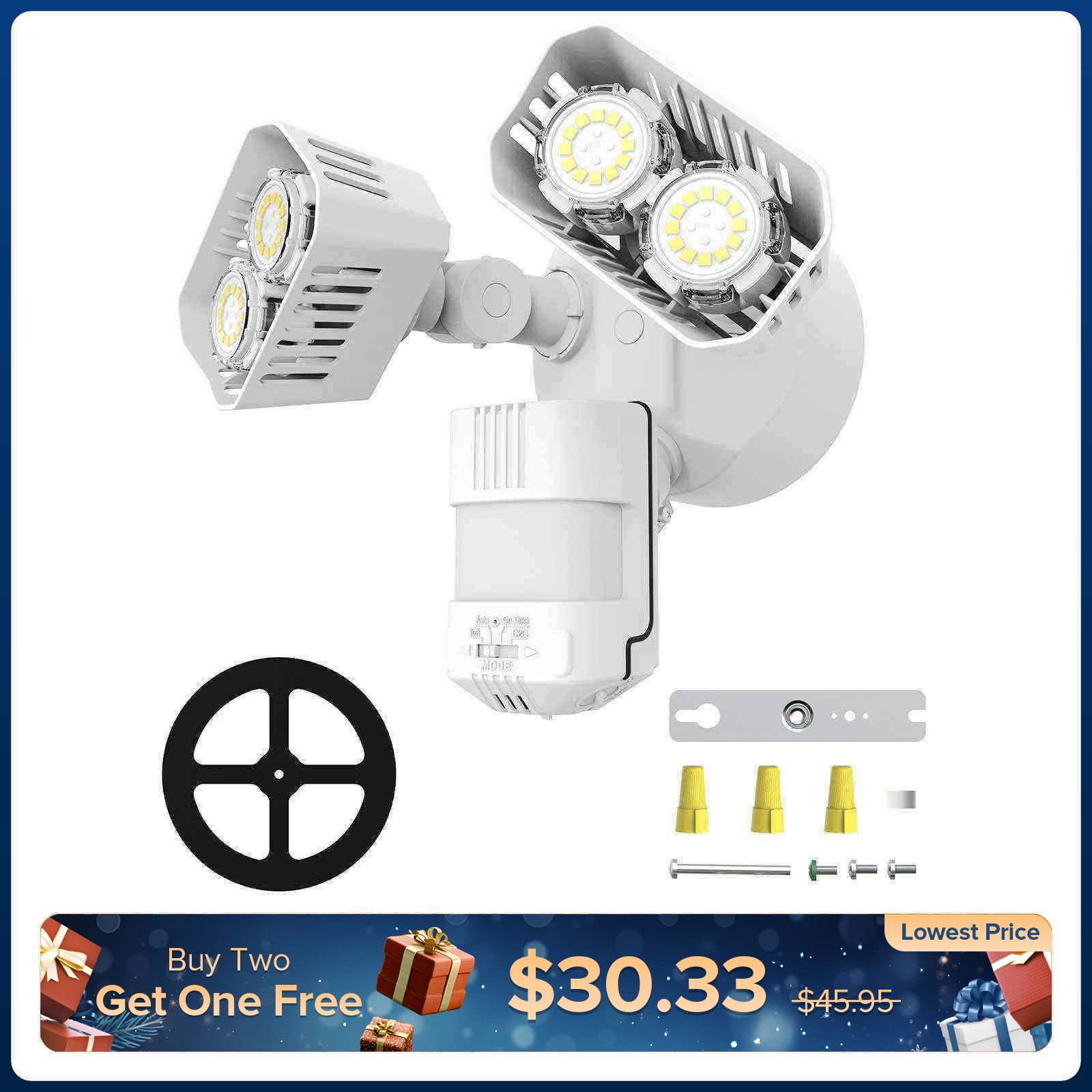 Verbessertes 28-W-LED-Sicherheitslicht (Dämmerung bis Morgengrauen und Bewegungssensor) (NUR USA)