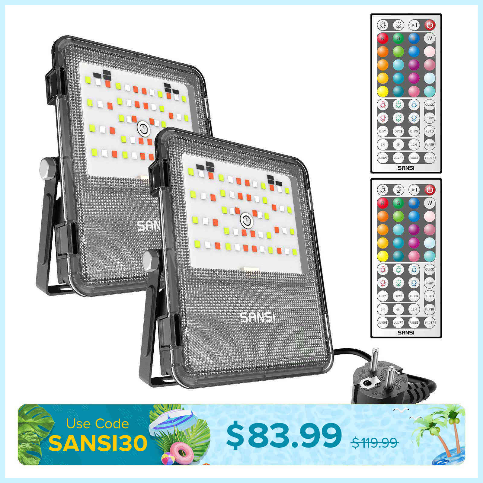 10W RGB LED Flood Light (EU ONLY)