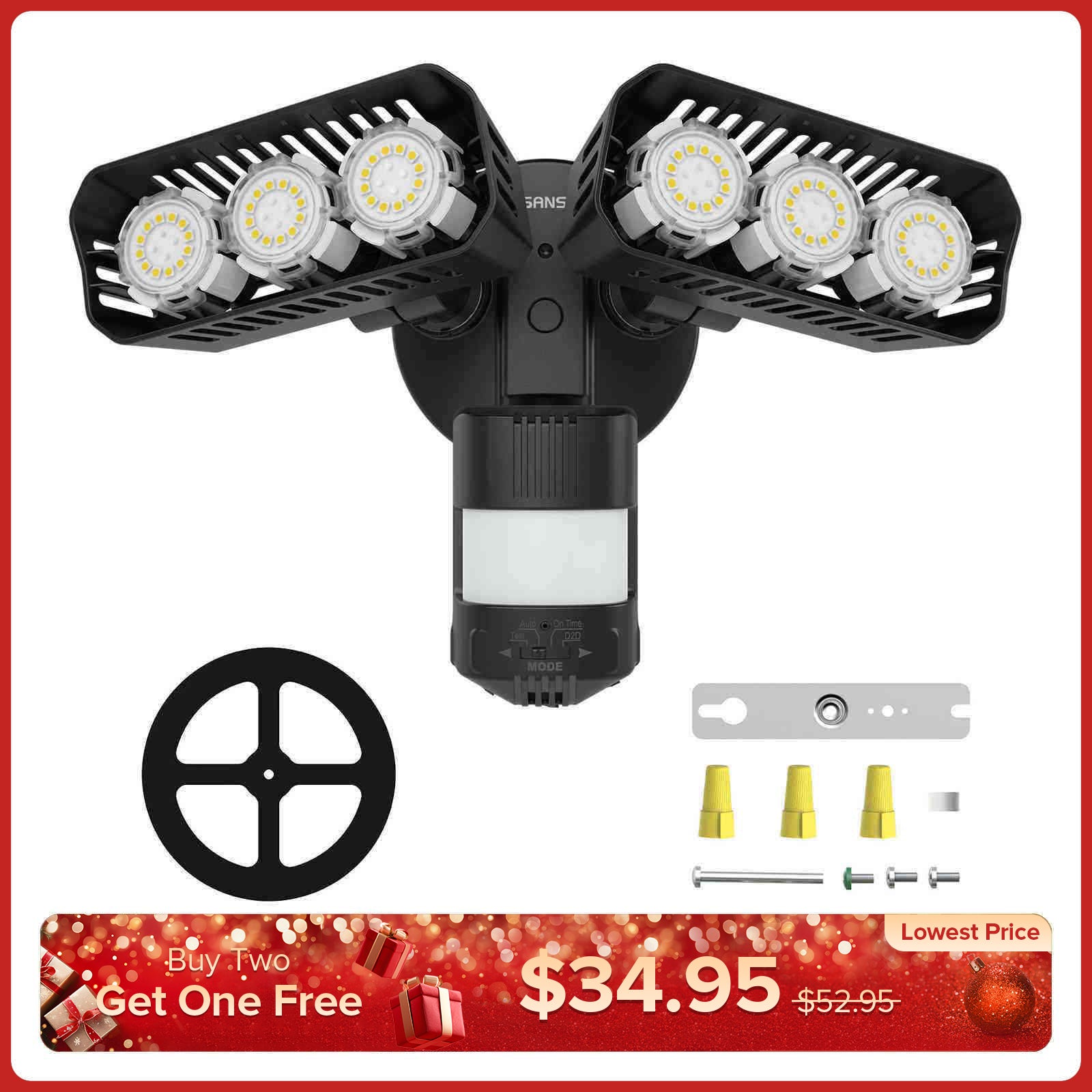 38-W-LED-Sicherheitslicht (Dämmerung bis Morgengrauen und Bewegungssensor) (NUR USA, Kalifornien)