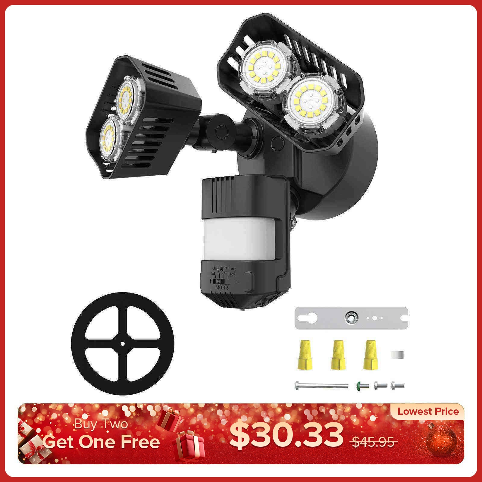 Upgraded 28W LED Security Light (Dusk to Dawn & Motion Sensor)(US ONLY)