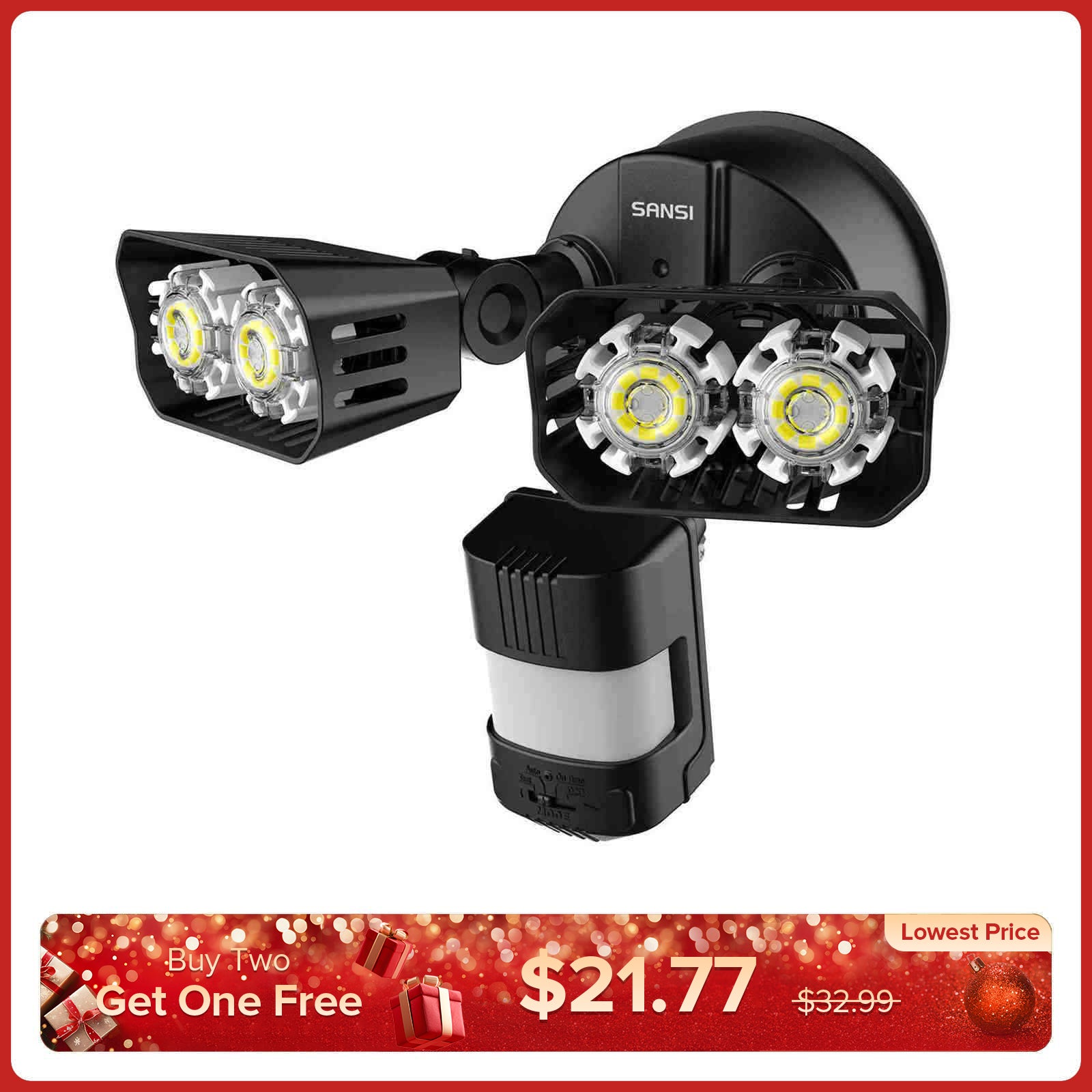 18-W-LED-Sicherheitslicht (Dämmerung bis Morgengrauen und Bewegungssensor)