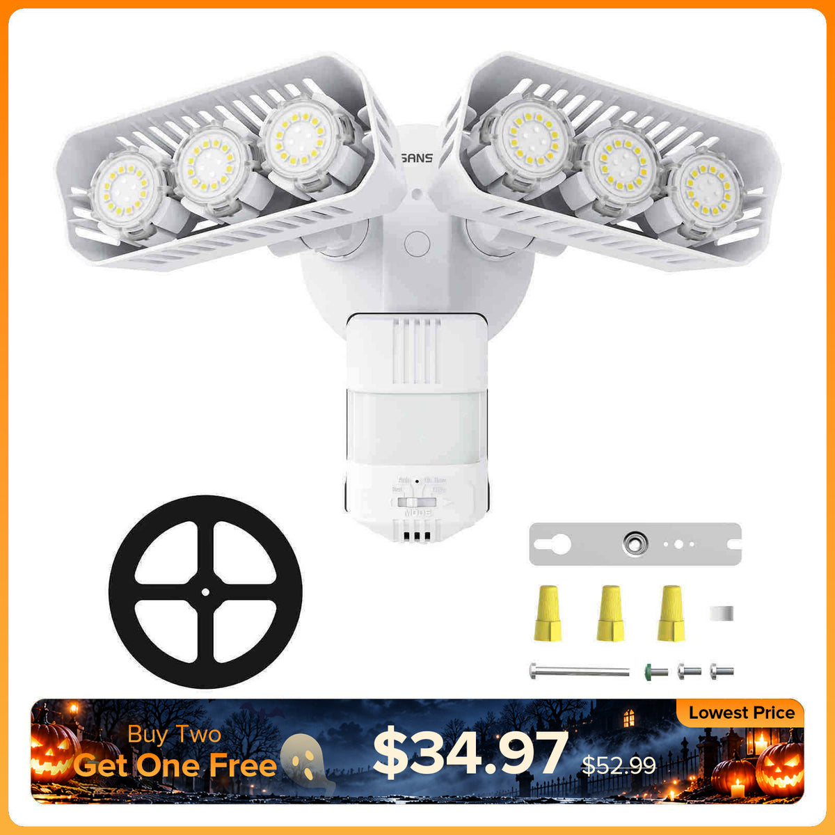 SANSI 38W LED Security Light (Dusk to Dawn & Motion Sensor)(US CA ONLY)