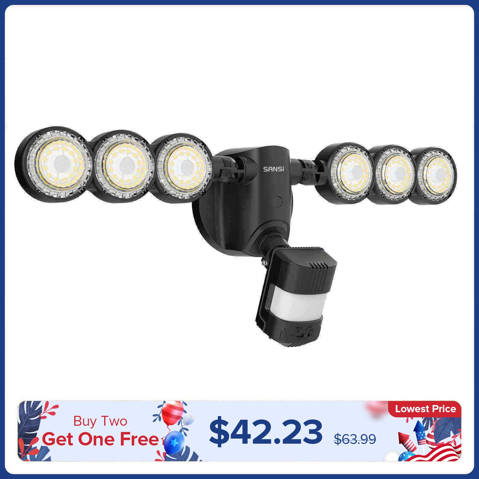 55W LED Security Light (Dusk to Dawn & Motion Sensor)(US ONLY)