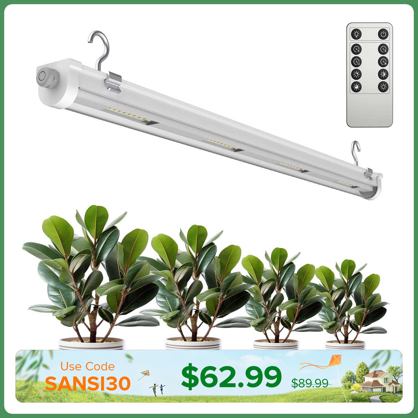 SANSI T8 25W LED Grow Light | Remote Control