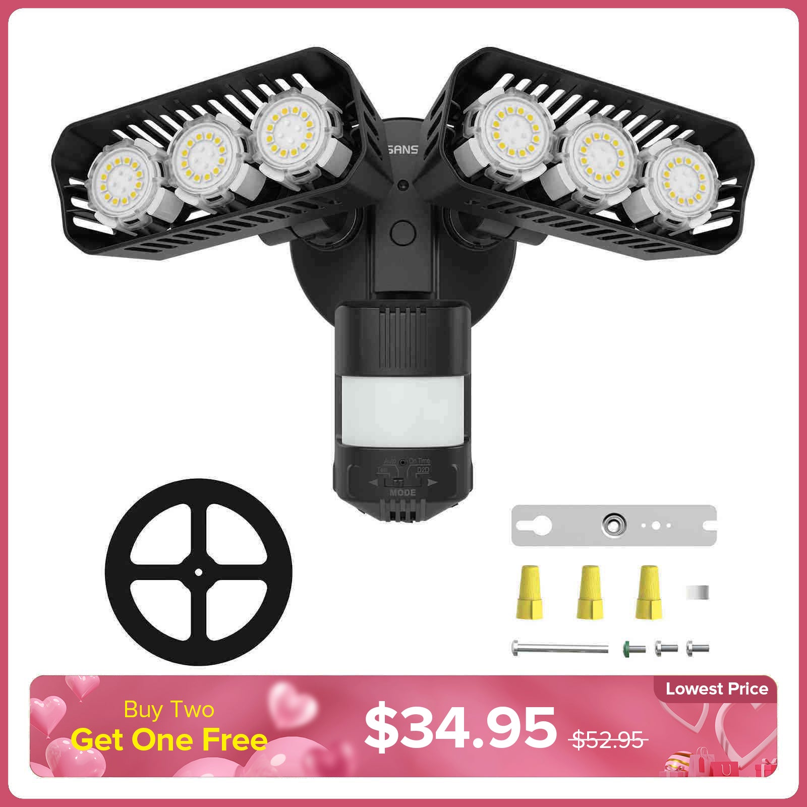 38W LED Security Light (Dusk to Dawn & Motion Sensor)(US CA ONLY)