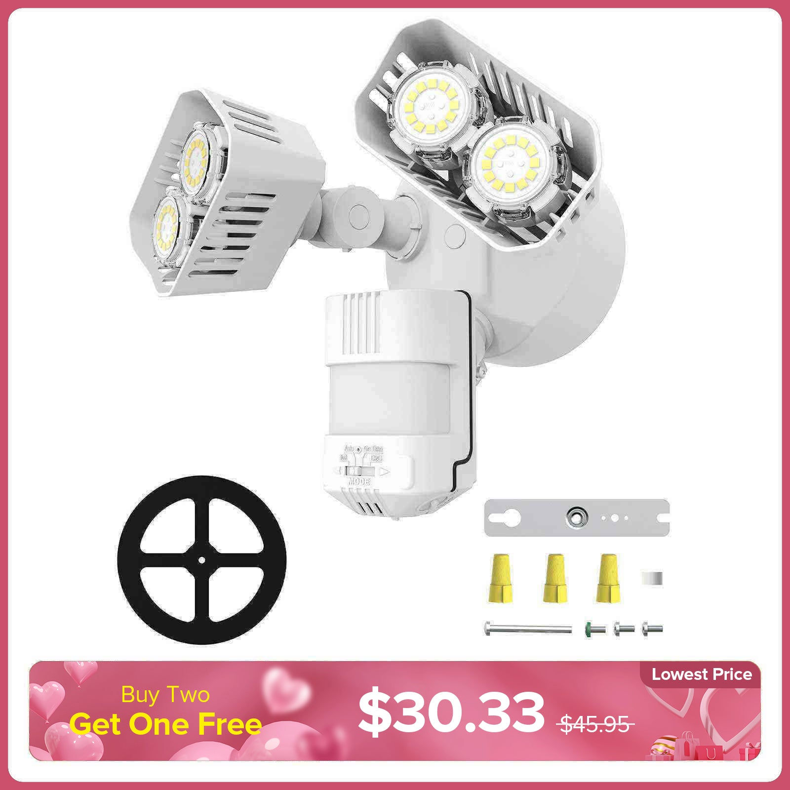 Upgraded 28W LED Security Light (Dusk to Dawn & Motion Sensor)(US ONLY)