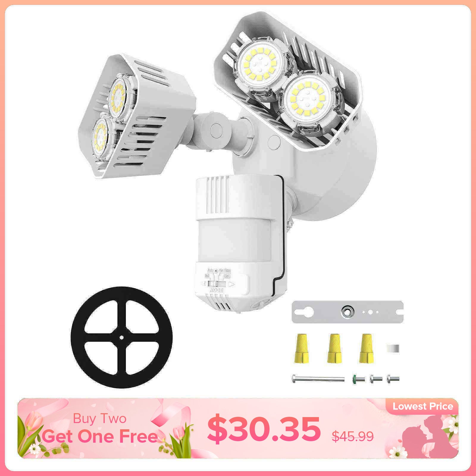 Upgraded 28W LED Security Light (Dusk to Dawn & Motion Sensor)(US ONLY)