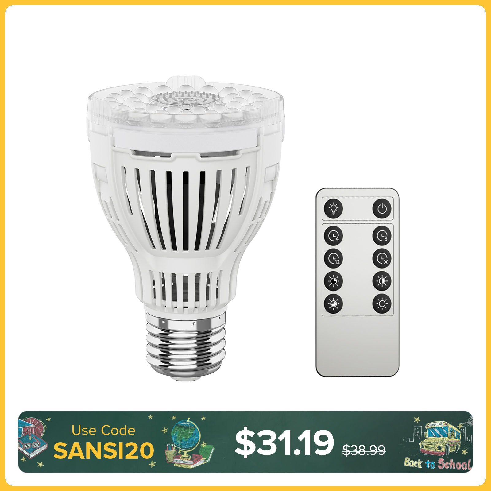 SANSI A19 10W LED Grow Light Bulb With Remote Control (EU/UK ONLY)