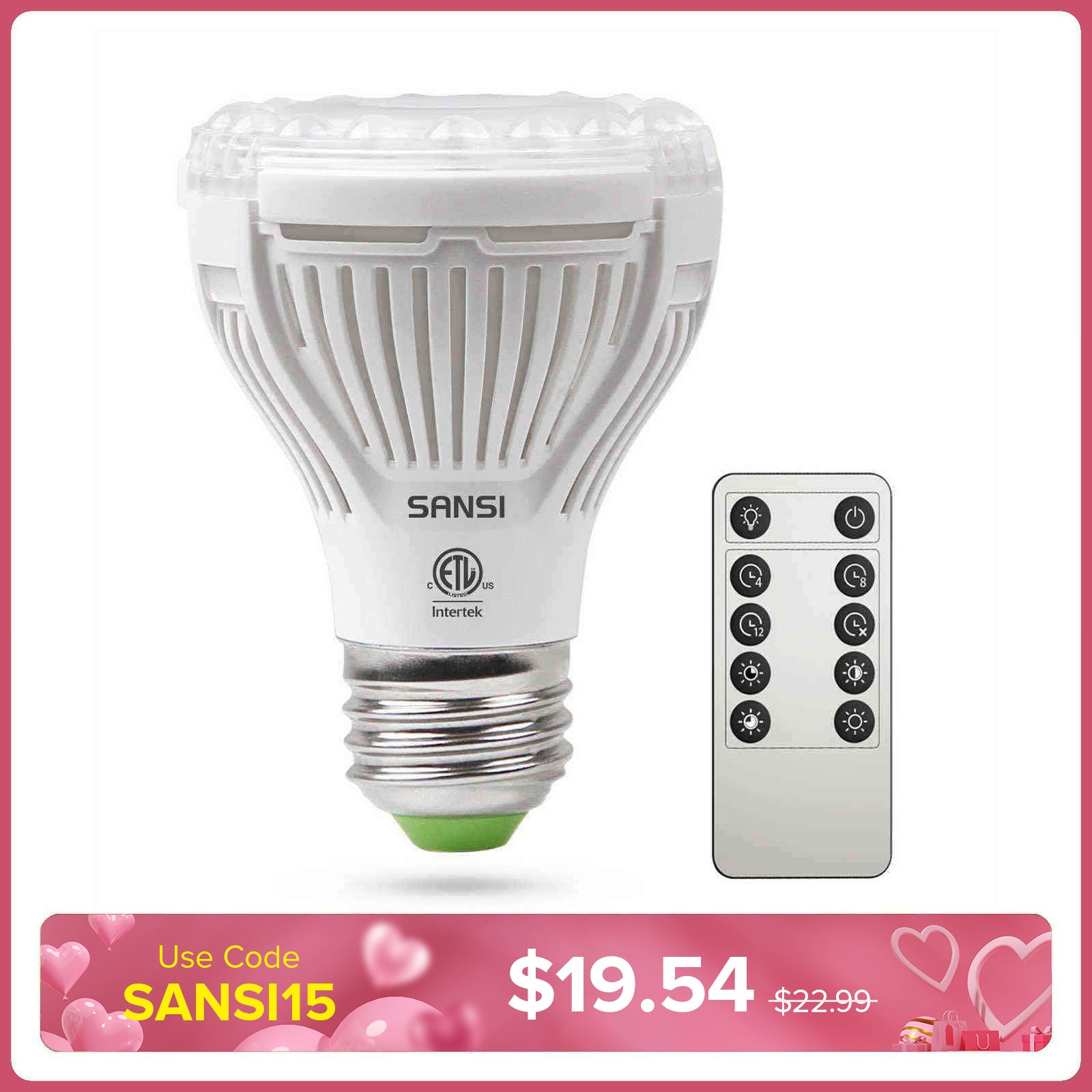 PAR20 10W LED Grow Light Bulb With Remote Control (US/CA ONLY)