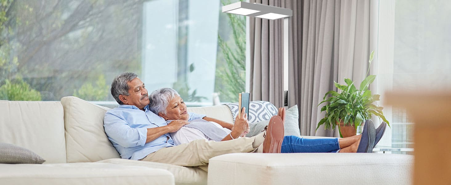 SANSI 82" Tall 150W LED Floor Lamp Modern, 4000K Natural Daylight, 14000LM Dimmable Bright Reading Work Light, Upgraded Reflective Patented Eye Caring Study Lamp for Studio Office Living Room Bedroom